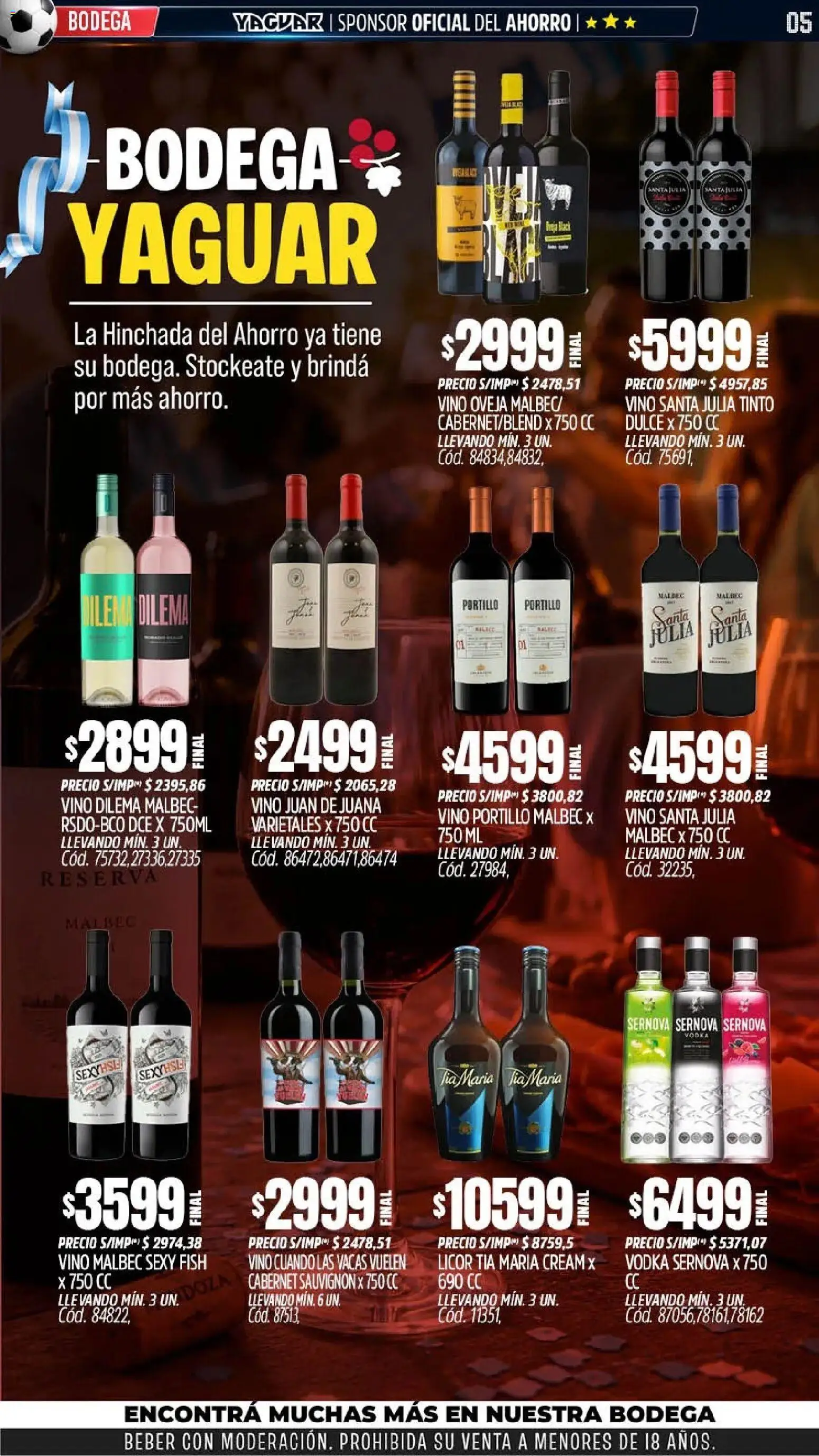 Yaguar - Oferta Semanal Santa Fé │ válido desde el 08.06.2026 | Página: 5 | Productos: Vodka, Vino