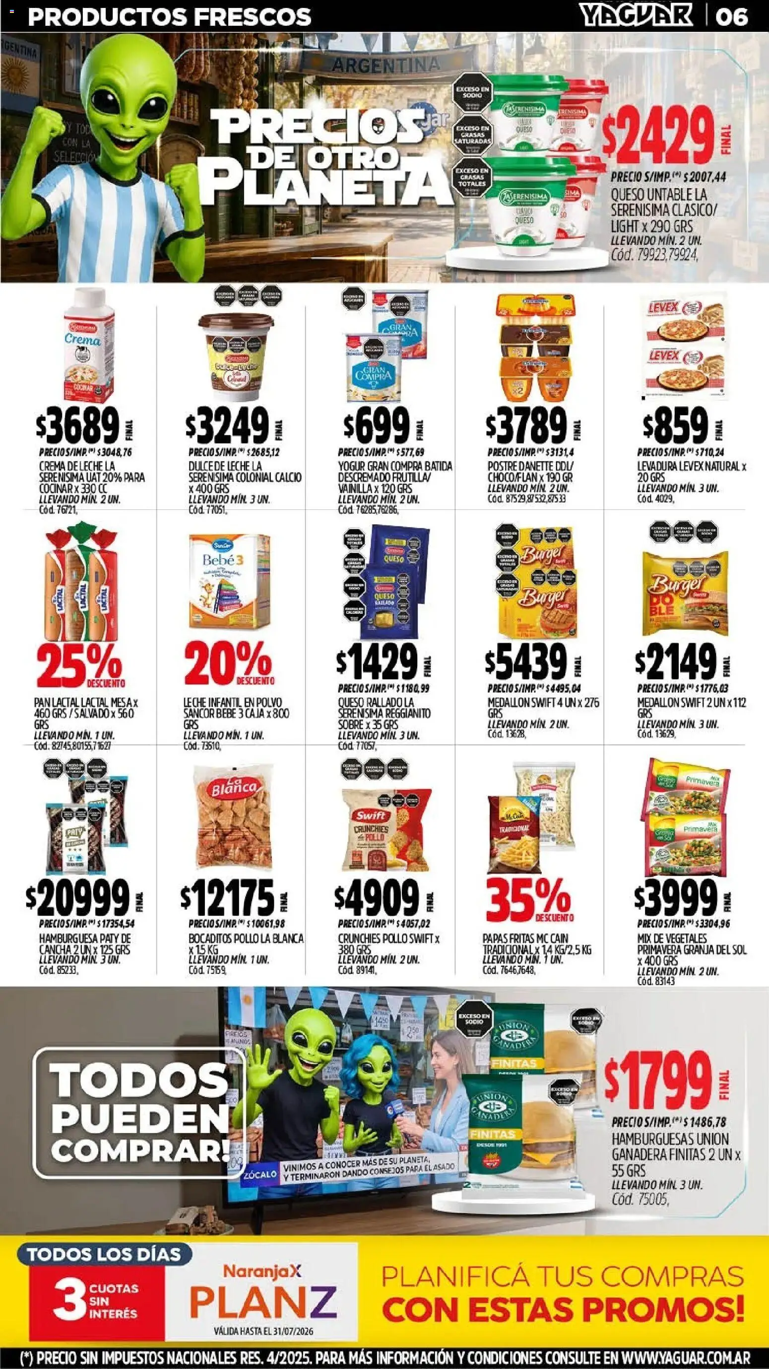 Yaguar - Oferta Semanal Misiones │ válido desde el 06/07/2026 | Página: 8 | Productos: Pollo, Polvo, Pan, Papas fritas