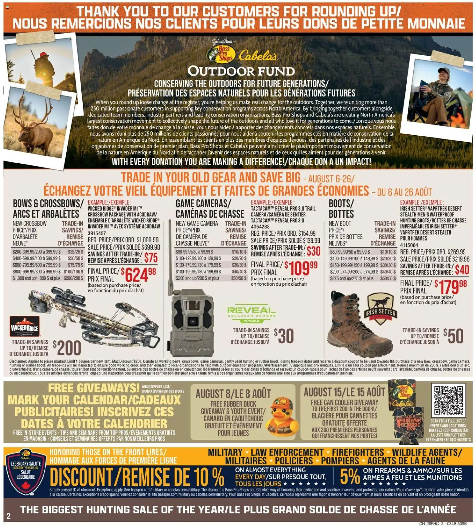 Cabelas flyer valid from Aug 6, 2026 | Page: 2 | Products: Camera, Game