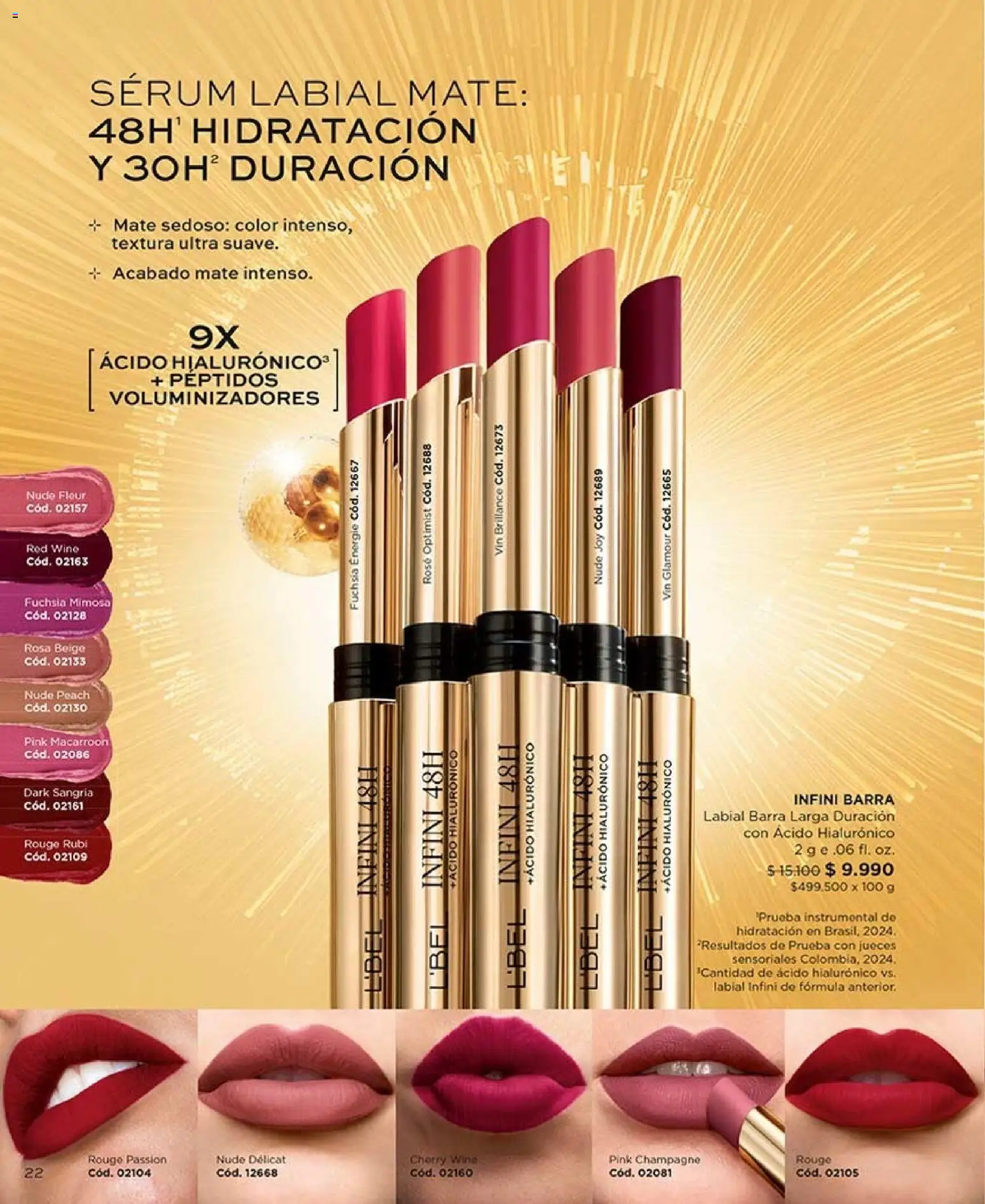 Catálogo L'Bel Campaña 12 │ válido desde el 07.07.2026 | Página: 22 | Productos: Mate, Labial, Serum