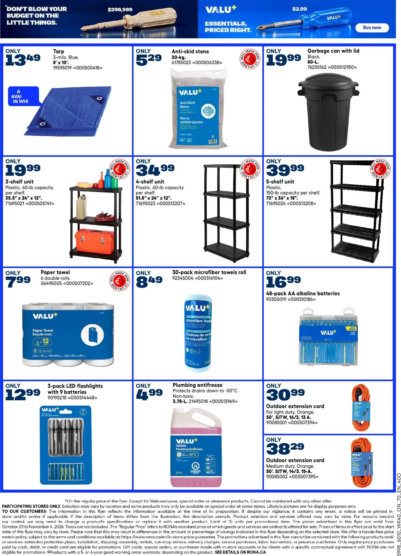 Rona flyer valid from Oct 29, 2026 | Page: 9