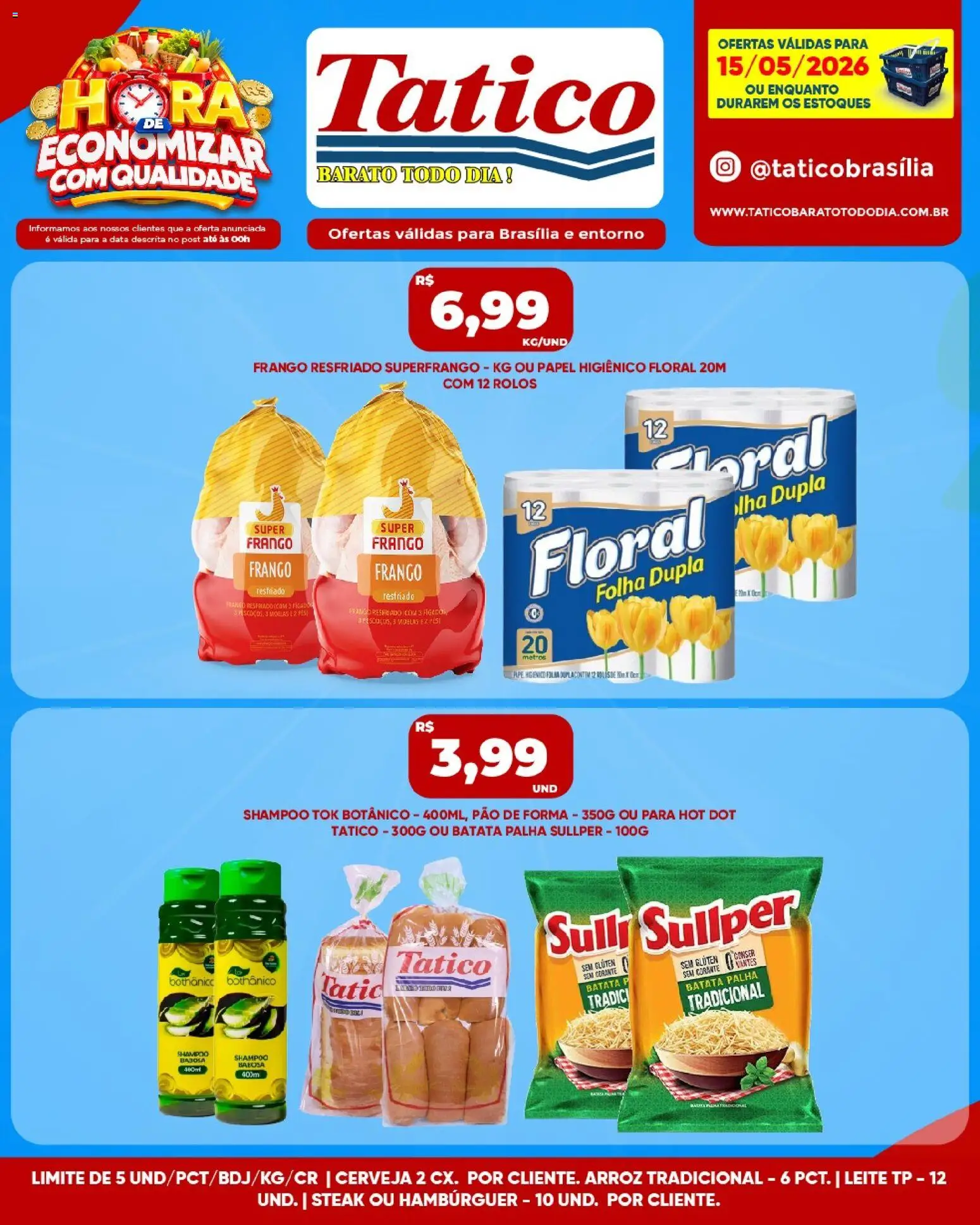 Tatico Folheto - válido de 15.05.2026 | Página: 5 | Produtos: Shampoo, Leite, Batata palha, Papel higiênico