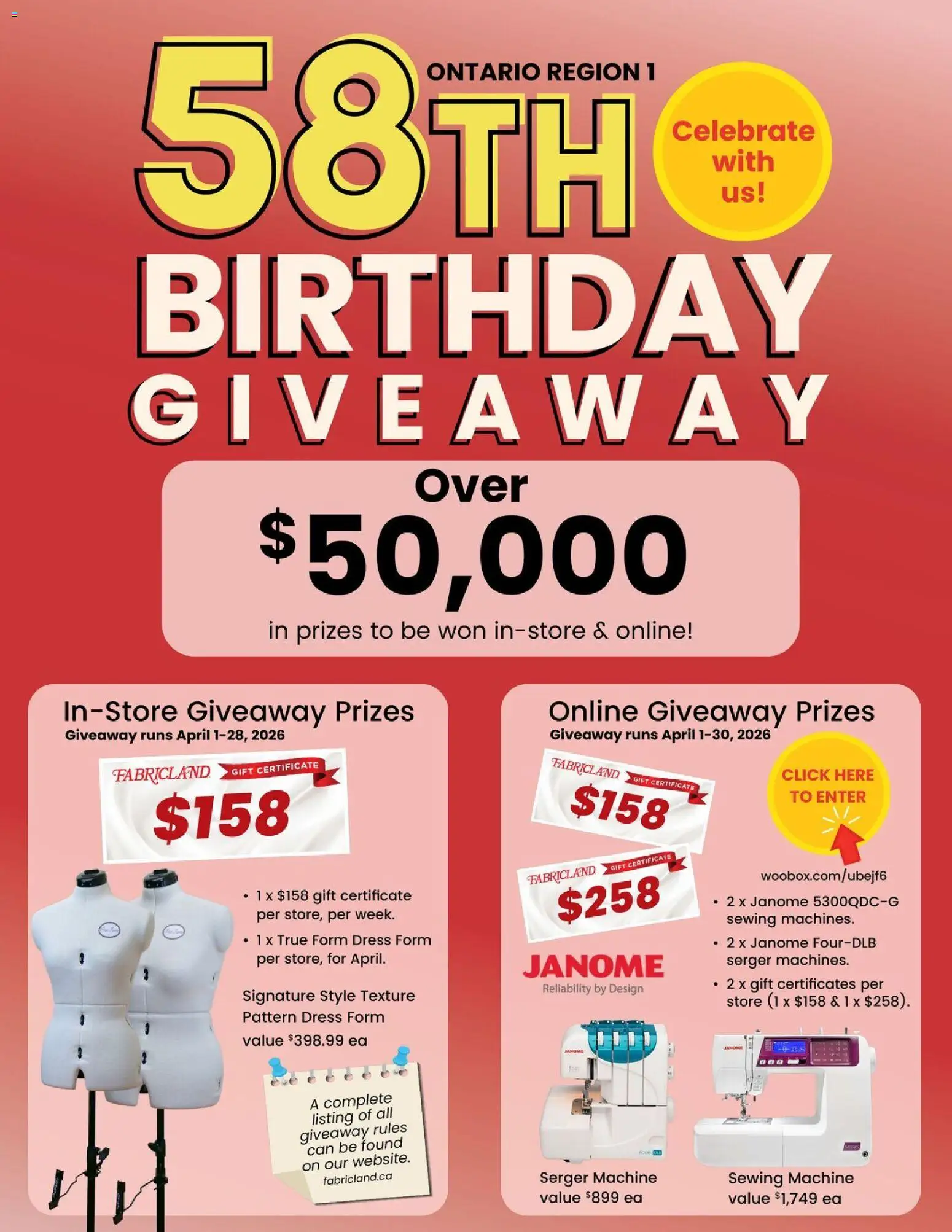 Fabricland flyer valid from 01.04.2026 | Page: 2 | Products: Dress, Sewing machine