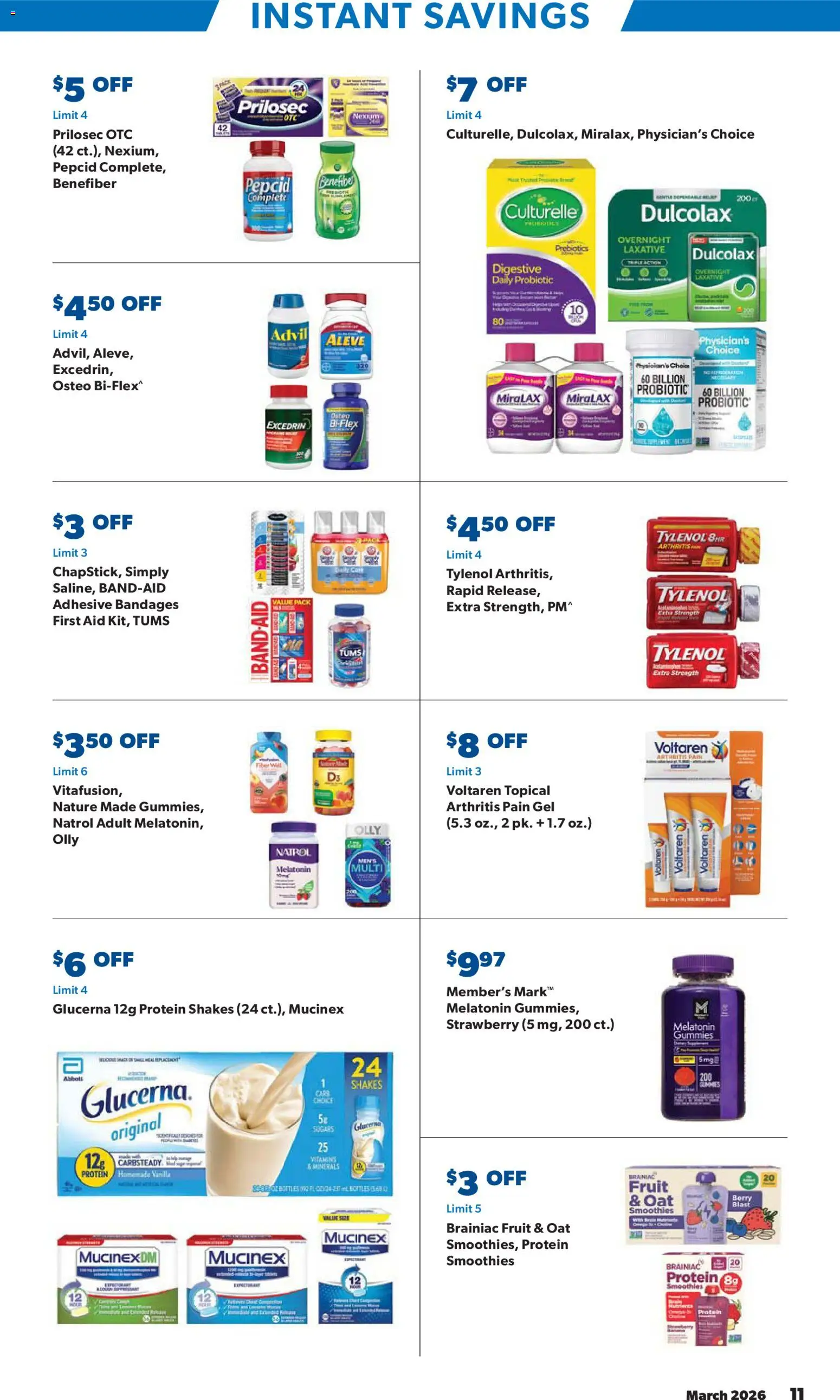 Sam's Club Instant Savings Book March - valid from 18.03.2026 | Page: 11 | Products: Adhesive, Melatonin
