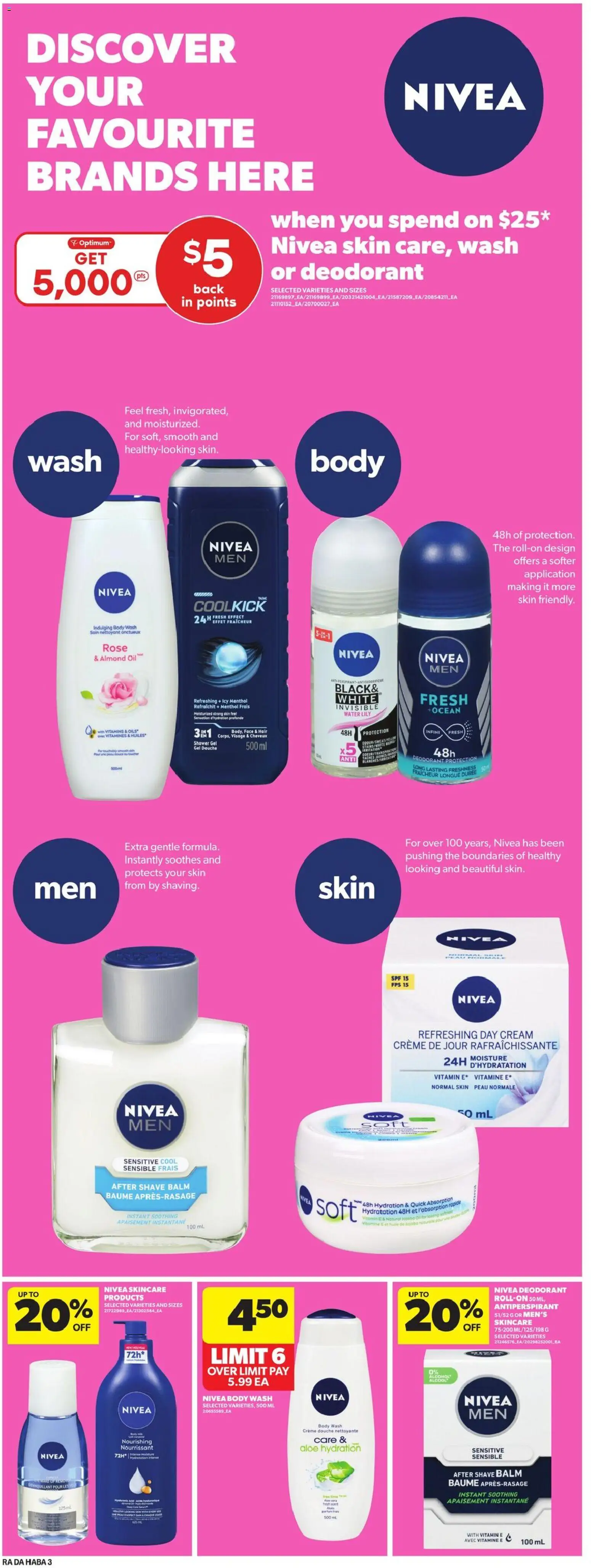 Atlantic Superstore flyer valid from 09.04.2026 | Page: 25 | Products: Cream, Body wash, Deodorant, Oil