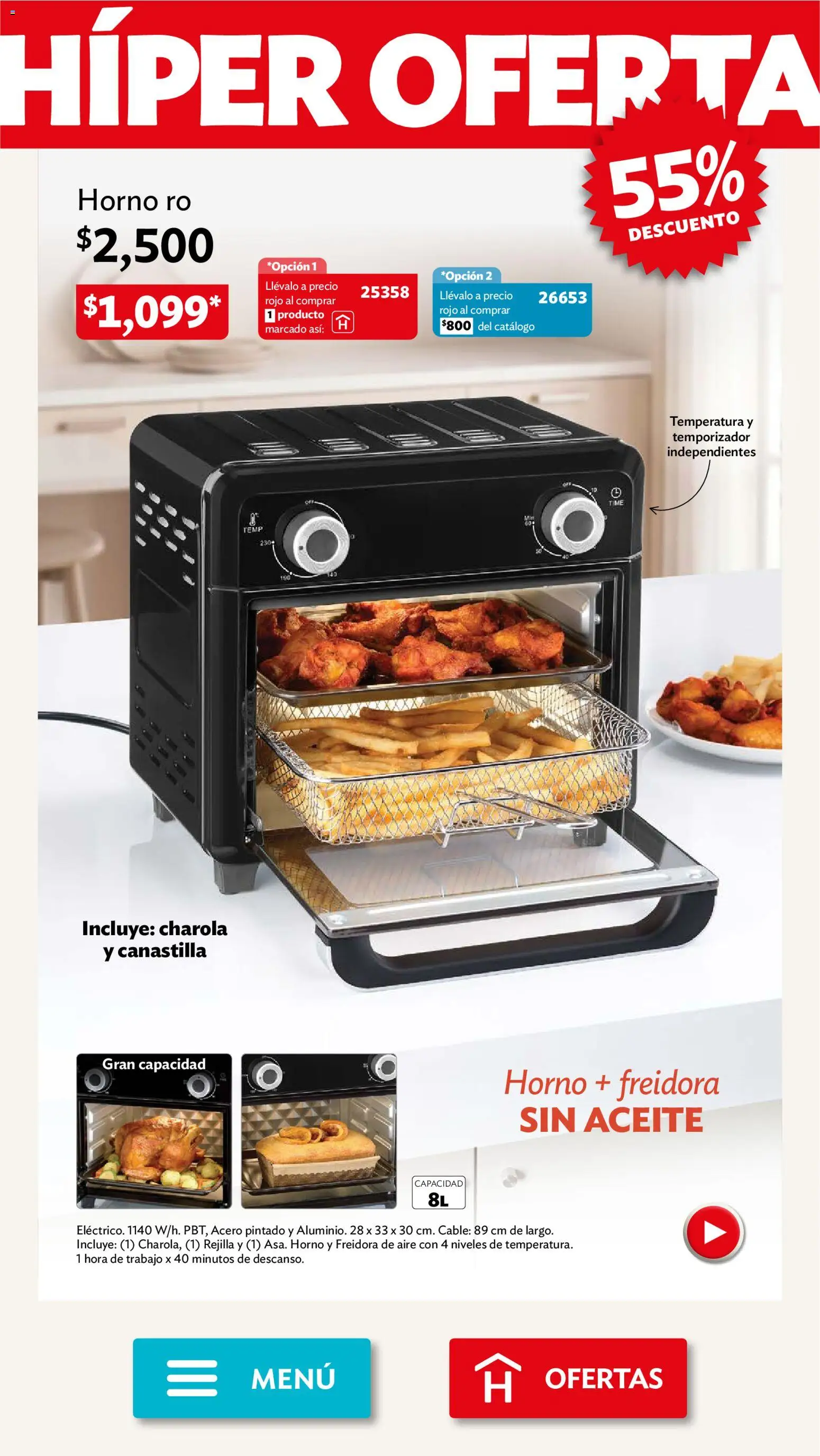 Nuevas ofertas de Betterware válidas en toda la República Mexicana desde el 31/08/2026. ¡Encuentra las mejores ofertas en Betterware campaña 9 2026! | Página: 2 | Productos: Horno, Freidora de aire, Cable, Freidora