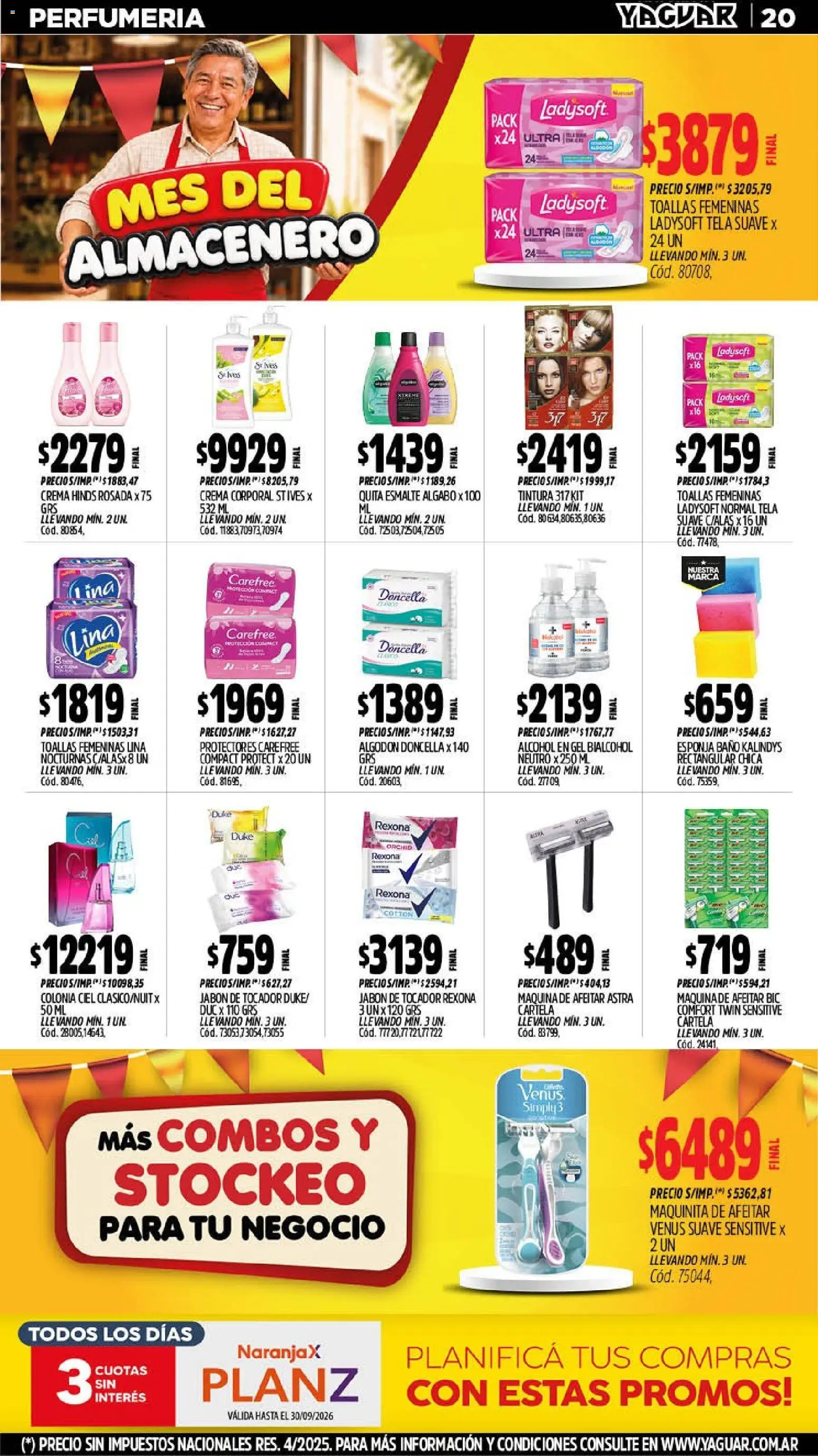 Yaguar - Oferta Semanal San Juan │ válido desde el 07/09/2026 | Página: 20 | Productos: Toallas, Jabón, Esponja, Alcohol
