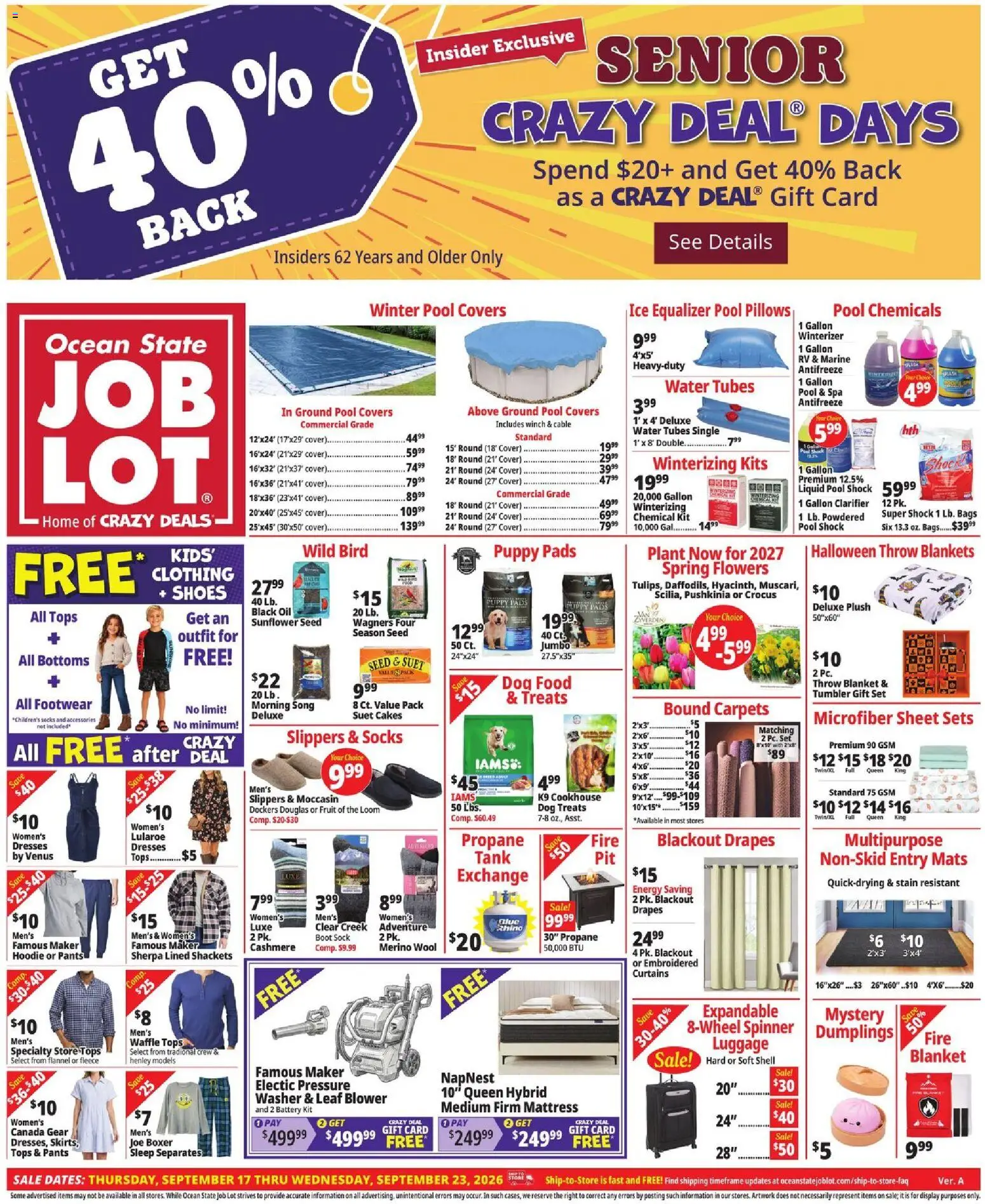 Ocean State Job Lot Weekly Ad - MA - valid from 09/17/2026 | Page: 1 | Products: Oil, Fruit, Washer, Cable