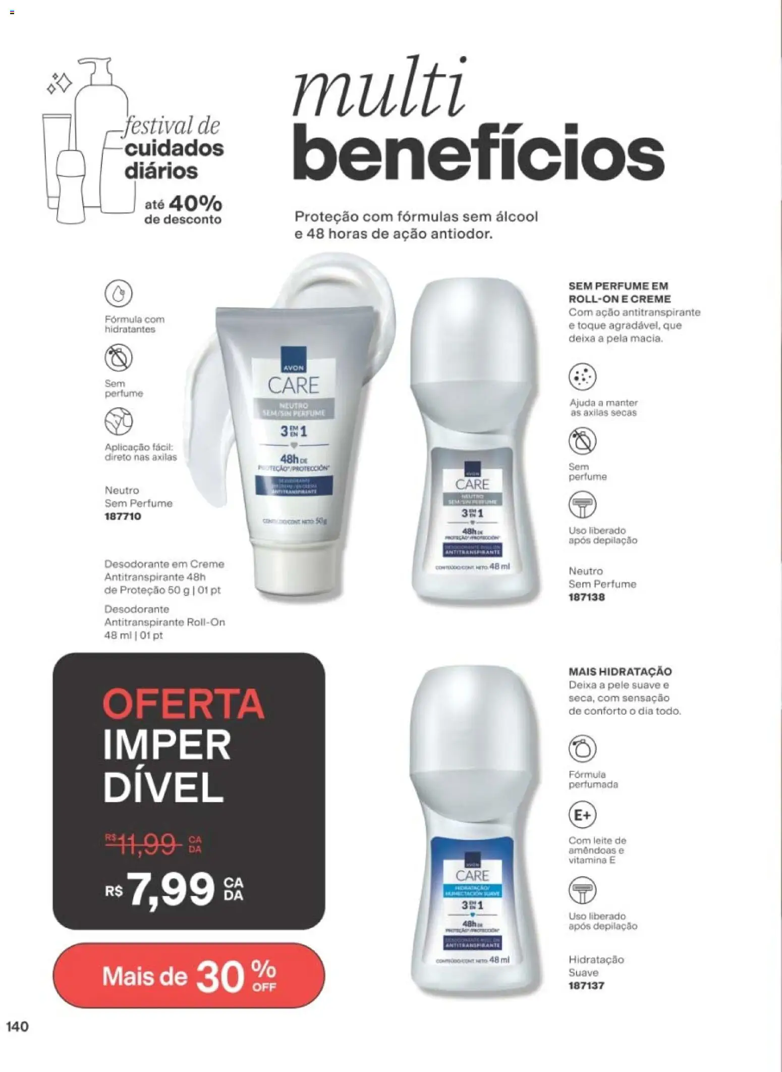 Avon Folheto - válido de 10/08/2026 | Página: 140 | Produtos: Perfume, Desodorante, Leite, Amêndoas