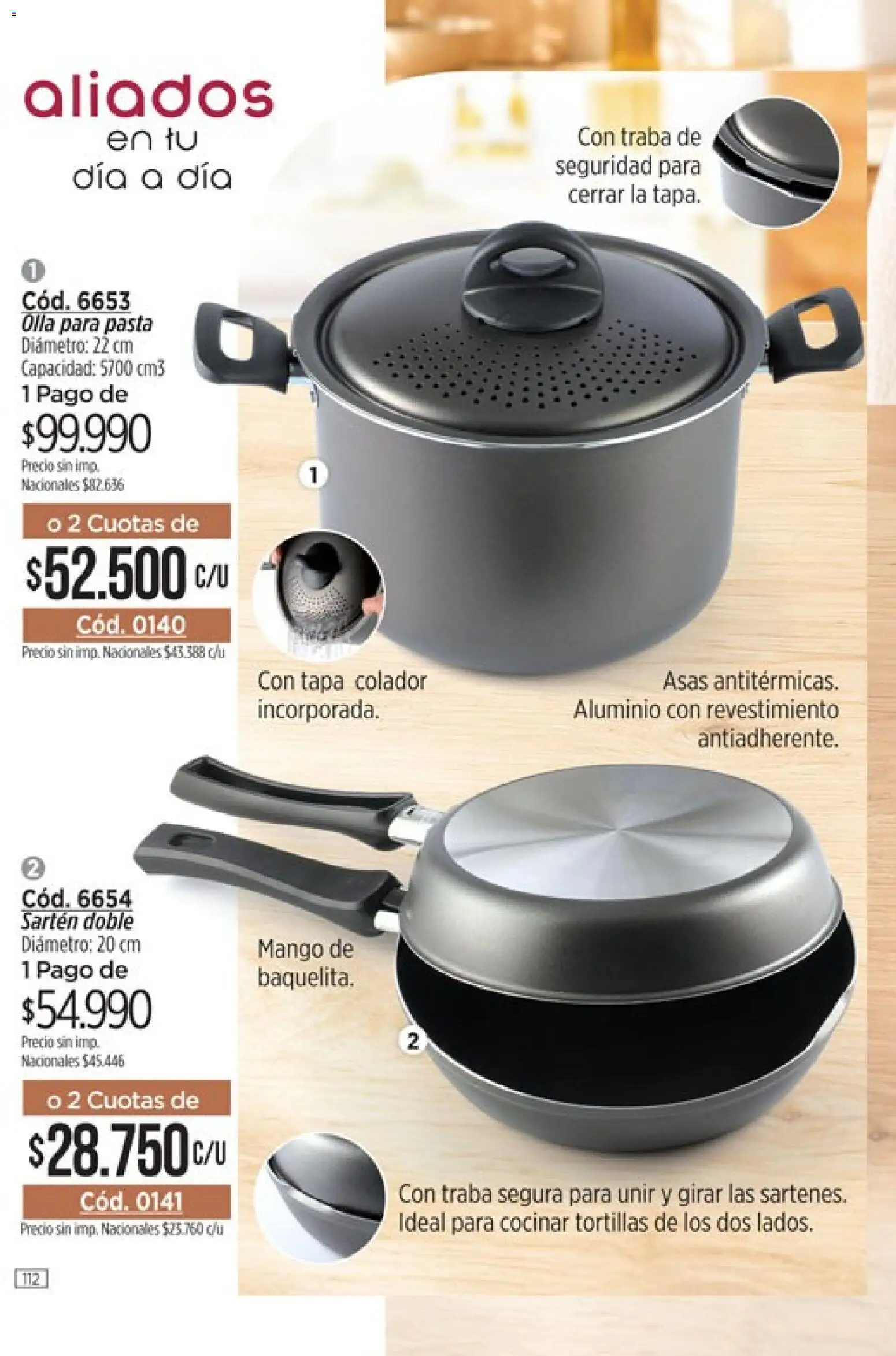 Catálogo Amodil Campaña 12 │ válido desde el 30/06/2026 | Página: 112 | Productos: Olla, Colador, Mango, Pasta