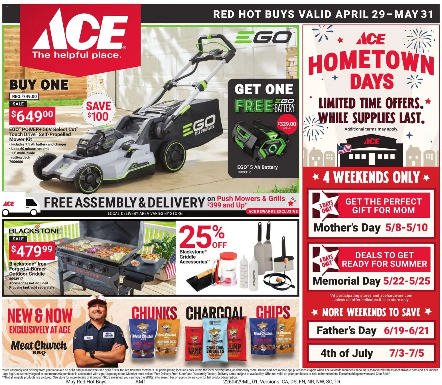 Giant Eagle Ace Ad - valid from 29.04.2026 | Page: 1 | Products: Mower, Chips, Charger, Iron