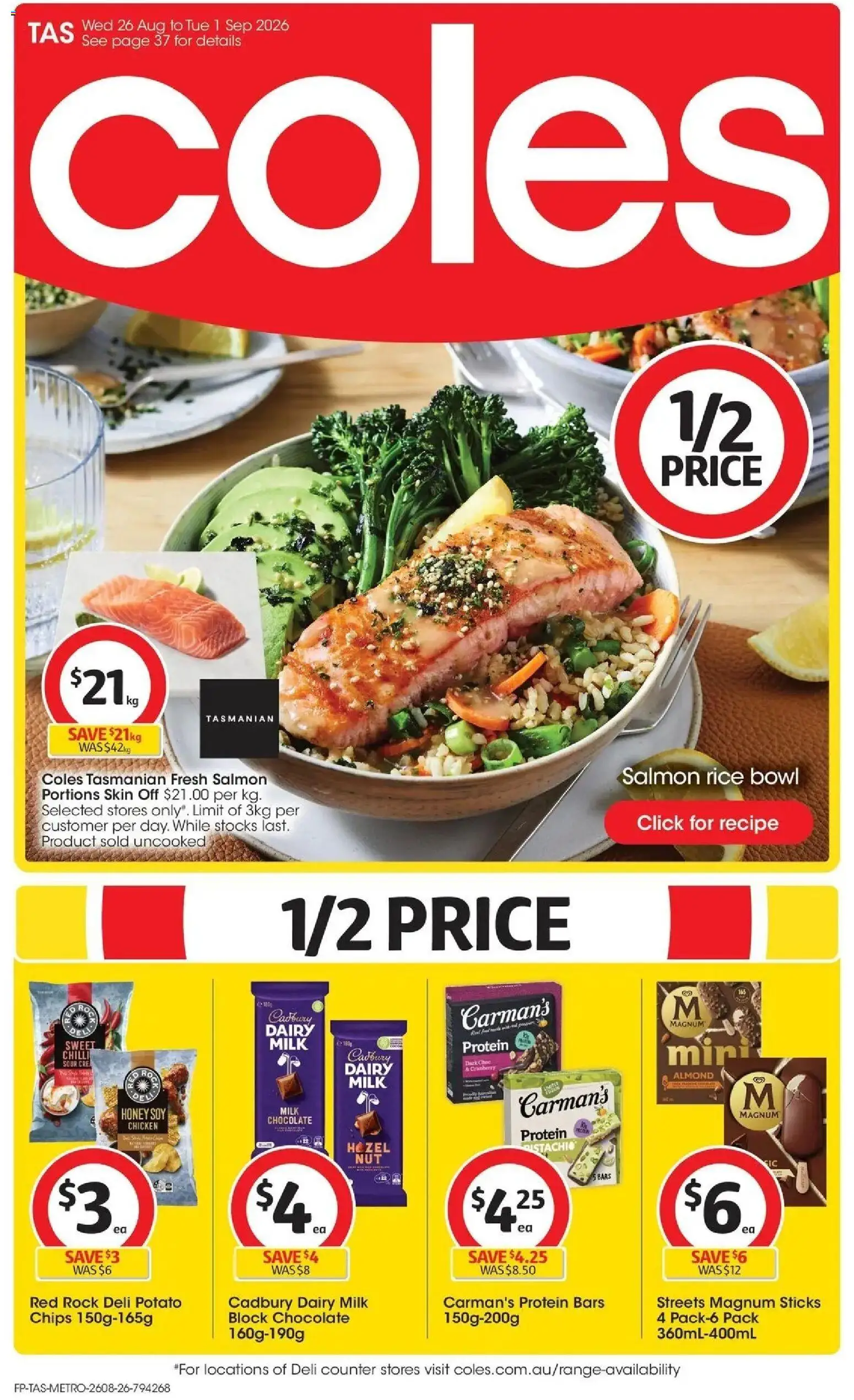 Coles catalogue - valid from 26/08/2026 | Page: 1 | Products: Chips, Ice cream, Chilli, Ice