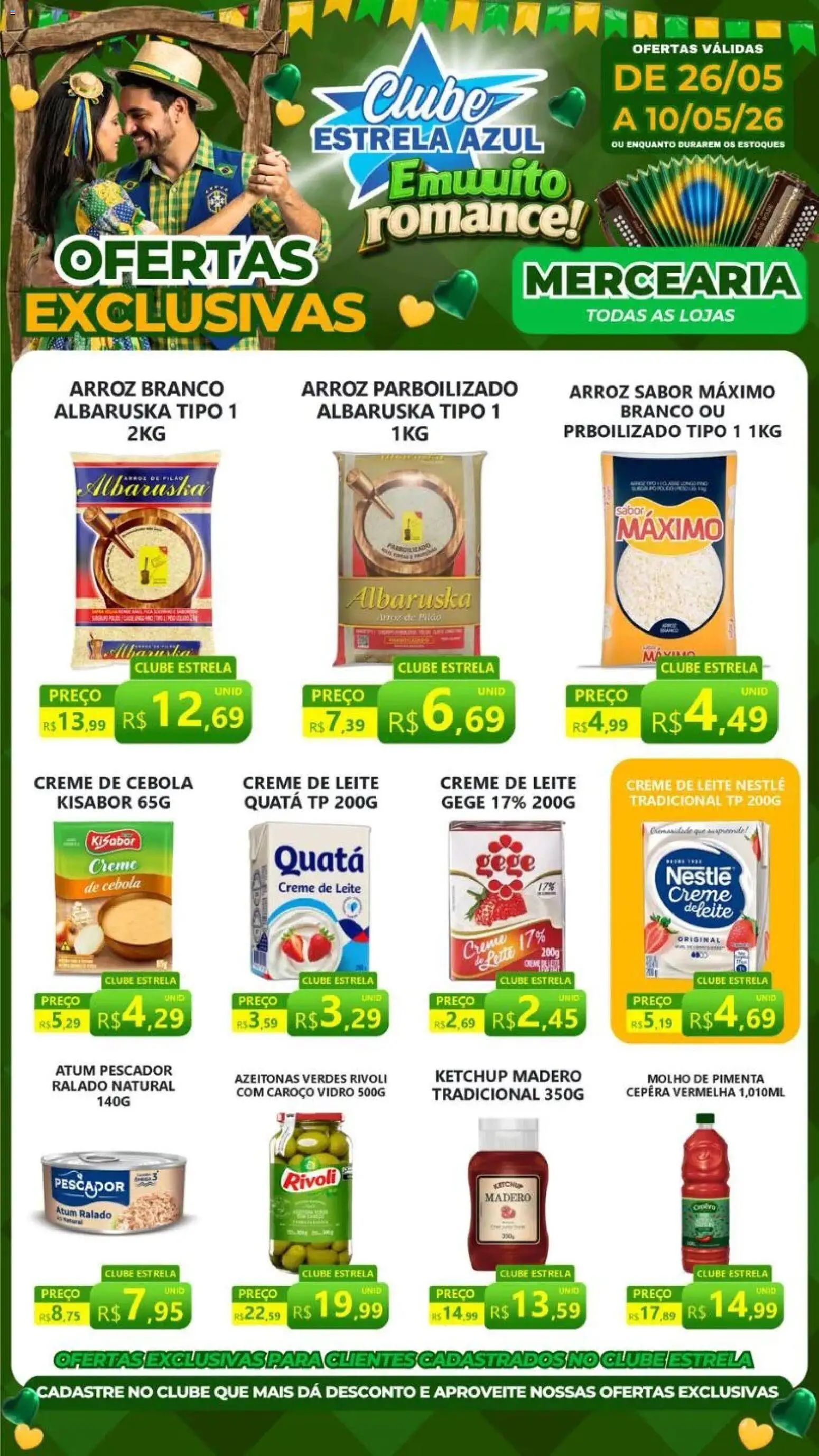 Estrela Azul Folheto - válido de 26.05.2026 | Página: 1 | Produtos: Cebola, Ketchup, Creme, Atum