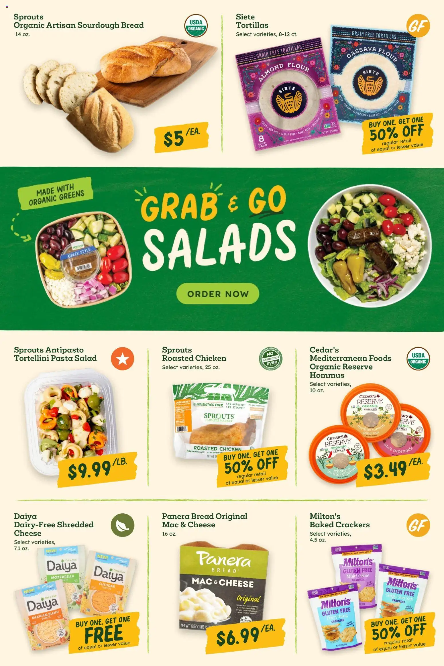 Sprouts Weekly Ad - valid from 07/08/2026 | Page: 8 | Products: Cheese, Salad, Salt, Greens