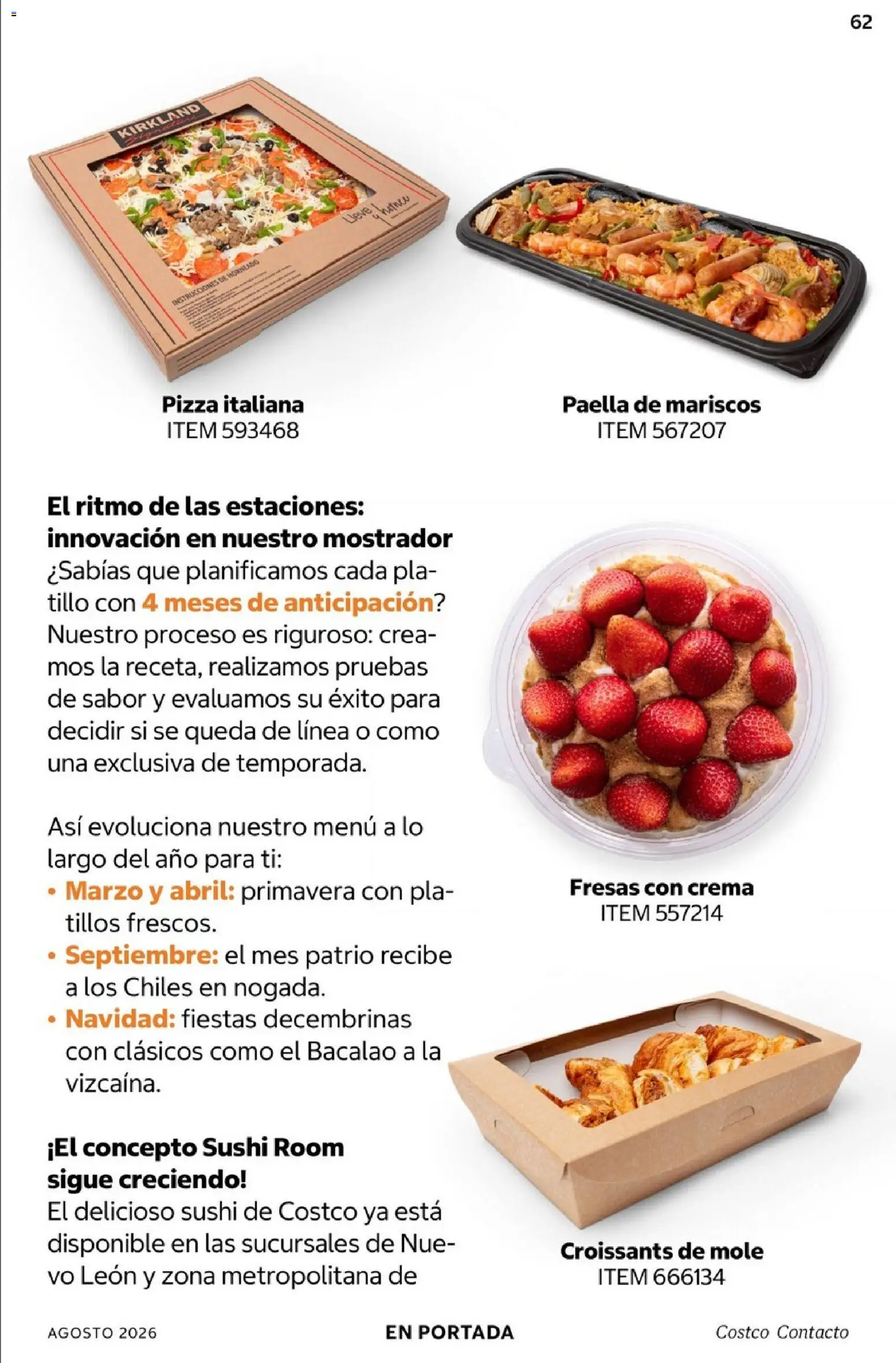 Nuevas ofertas de Costco válidas en toda la República Mexicana desde el 01/08/2026. ¡Encuentra las mejores ofertas en Costco catálogo Agosto! | Página: 62 | Productos: Mariscos, Crema, Fresas, Sushi