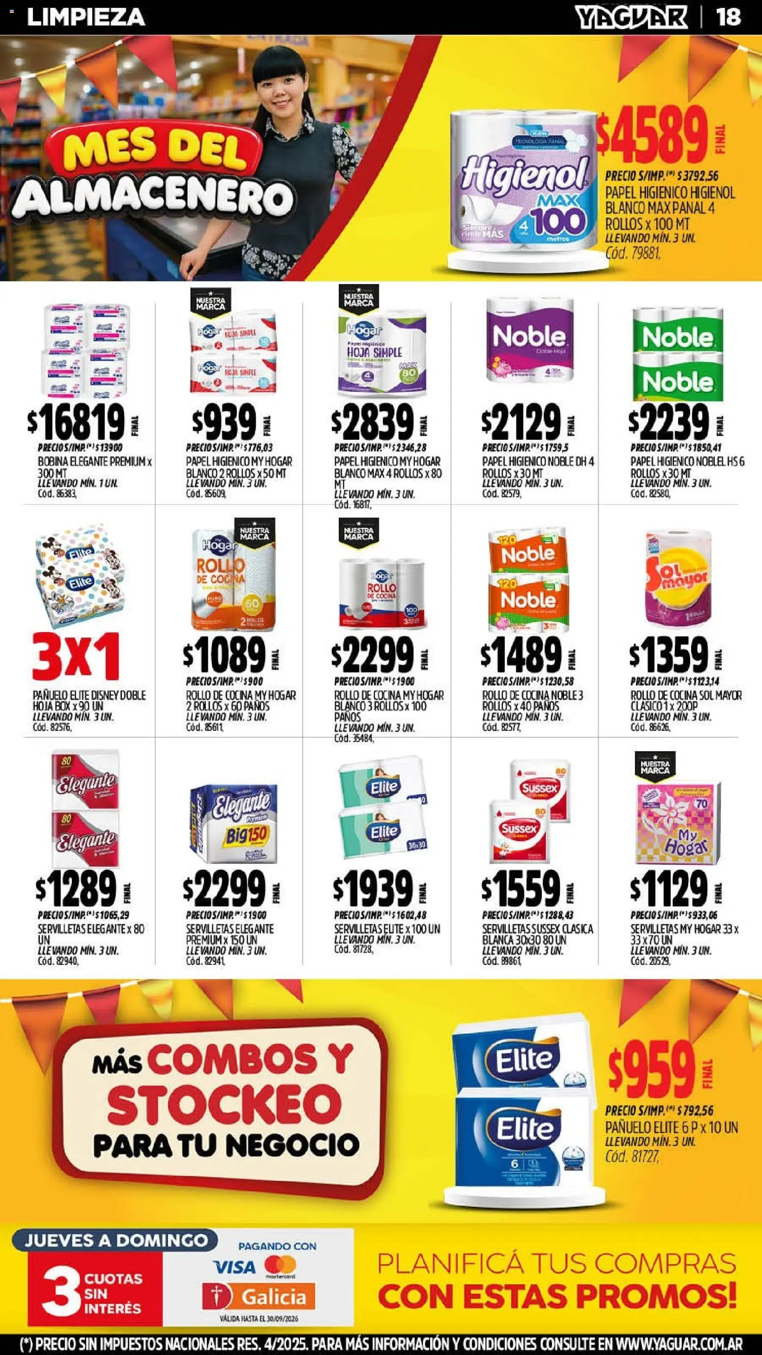 Yaguar - Oferta Semanal Misiones │ válido desde el 07/09/2026 | Página: 18 | Productos: Papel higiénico, Pañuelo, Cocina, Servilletas