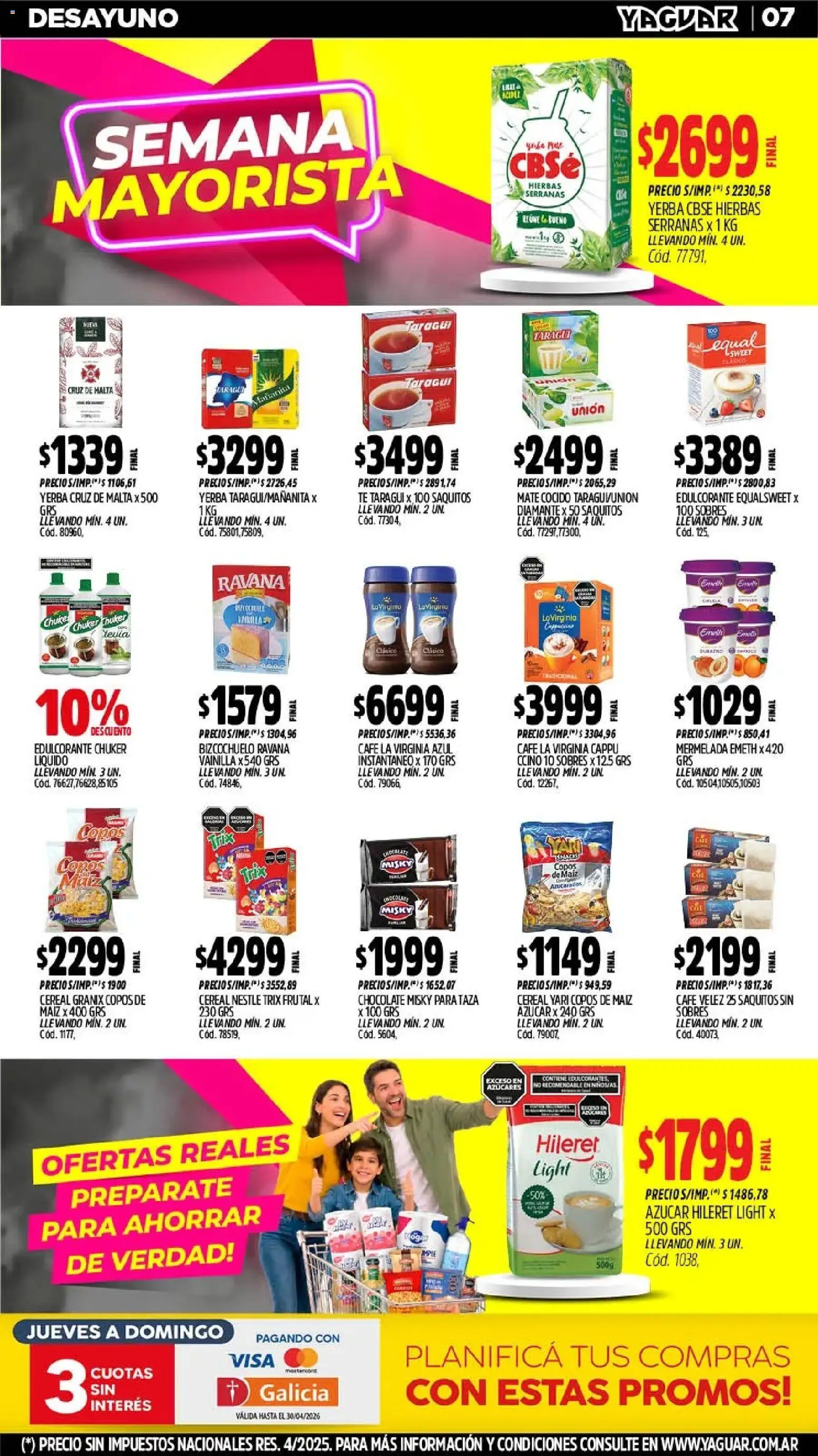 Yaguar - Oferta Semanal Salta │ válido desde el 18.05.2026 | Página: 7 | Productos: Taza, Maiz, Mermelada, Mate cocido
