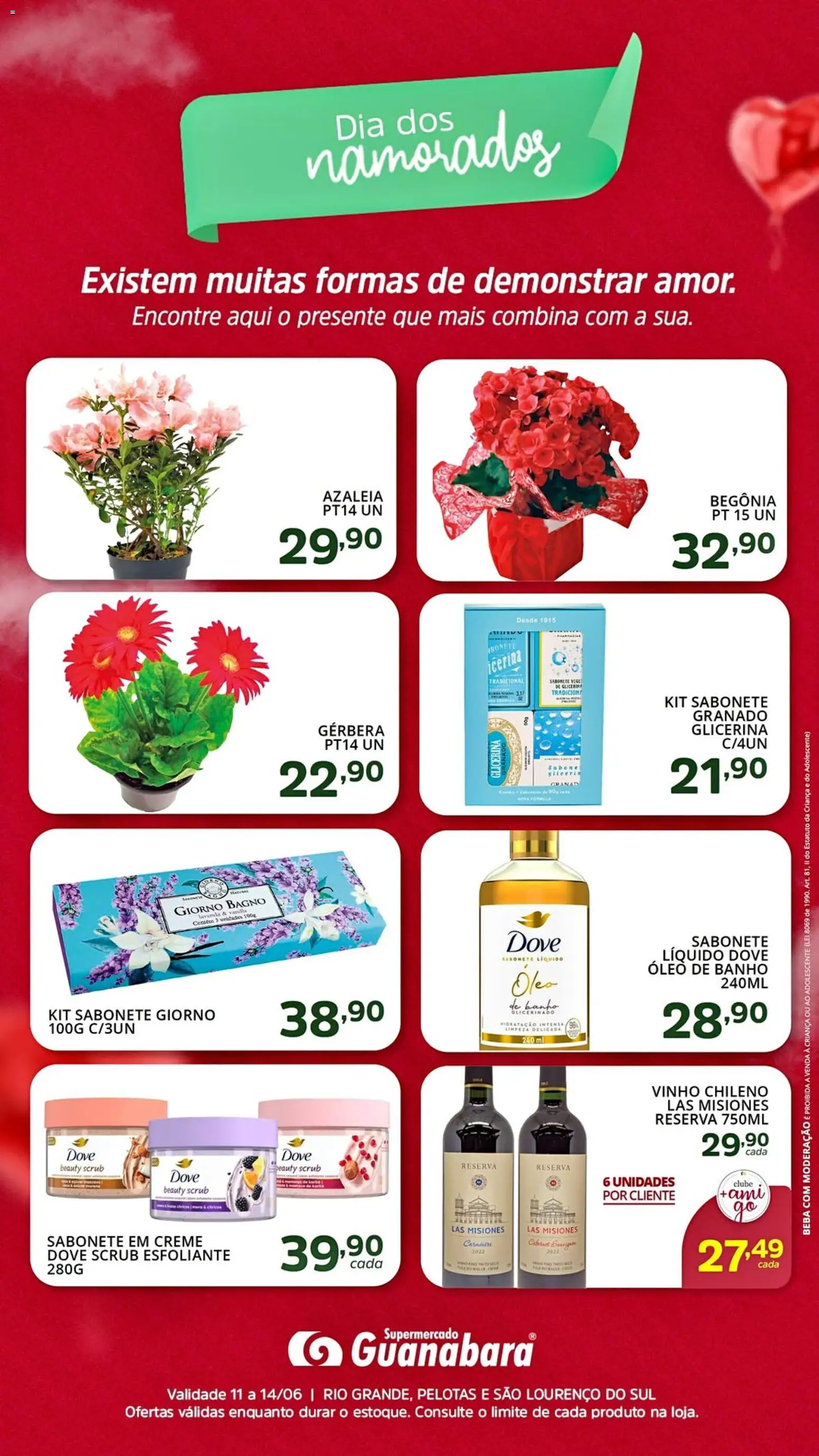 Supermercado Guanabara Folheto - válido de 11.06.2026 | Página: 3 | Produtos: Vinho, Creme, Sabonete, Sabonete líquido