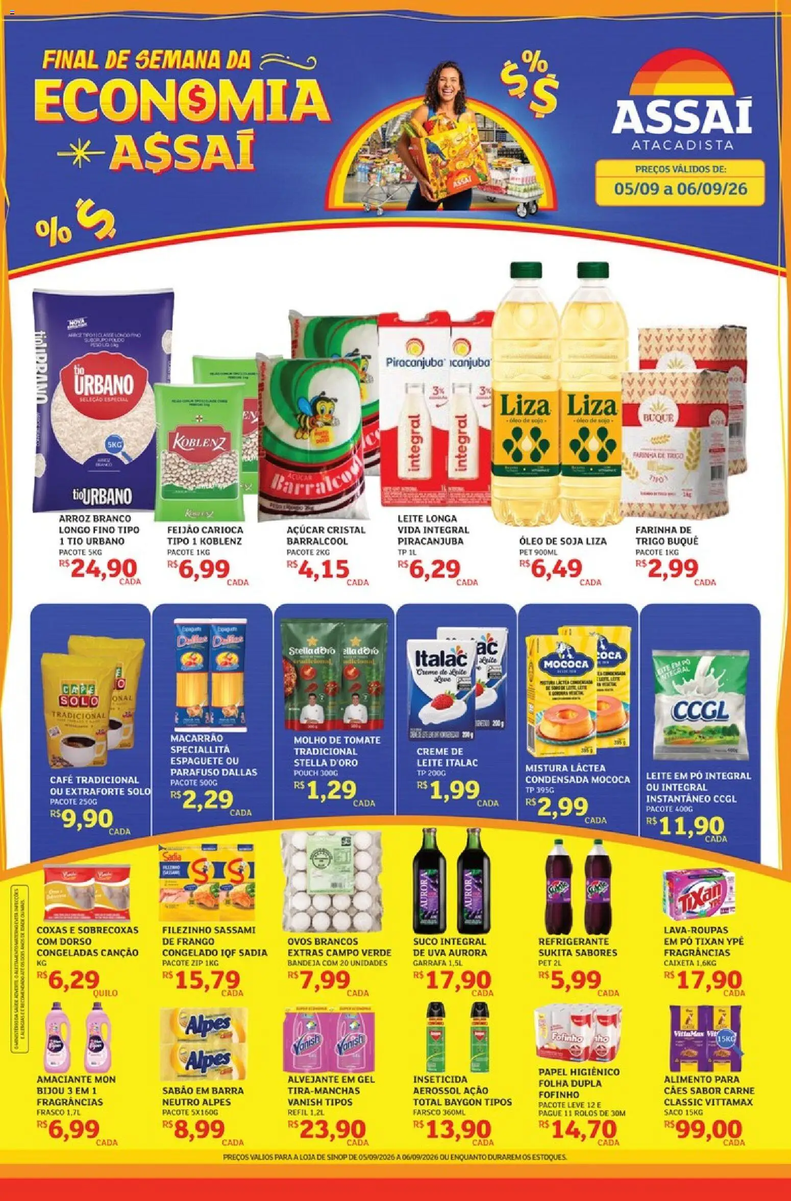 Assaí Atacadista Folheto - válido de 05/09/2026 | Página: 1 | Produtos: Uva, Bandeja, Soja, Leite em pó