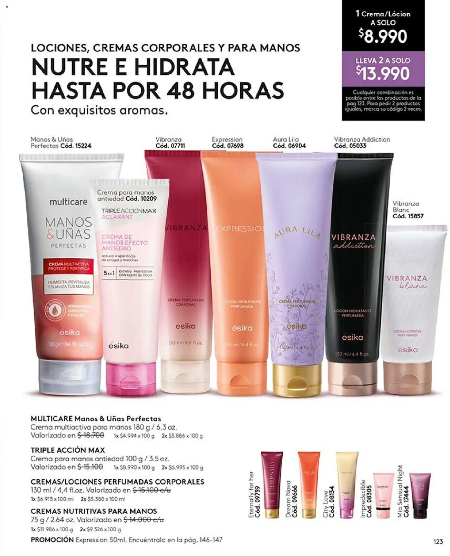Catálogo Ésika Campaña 13 │ válido desde el 26.07.2026 | Página: 123 | Productos: Loción, Coco, Aceite, Crema para manos