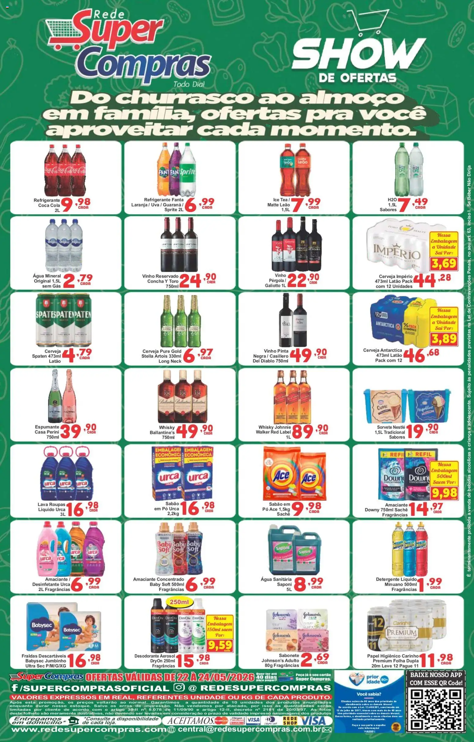 Rede Super Compras Folheto - válido de 22.05.2026 | Página: 2 | Produtos: Desodorante, Sabonete, Água mineral, Amaciante