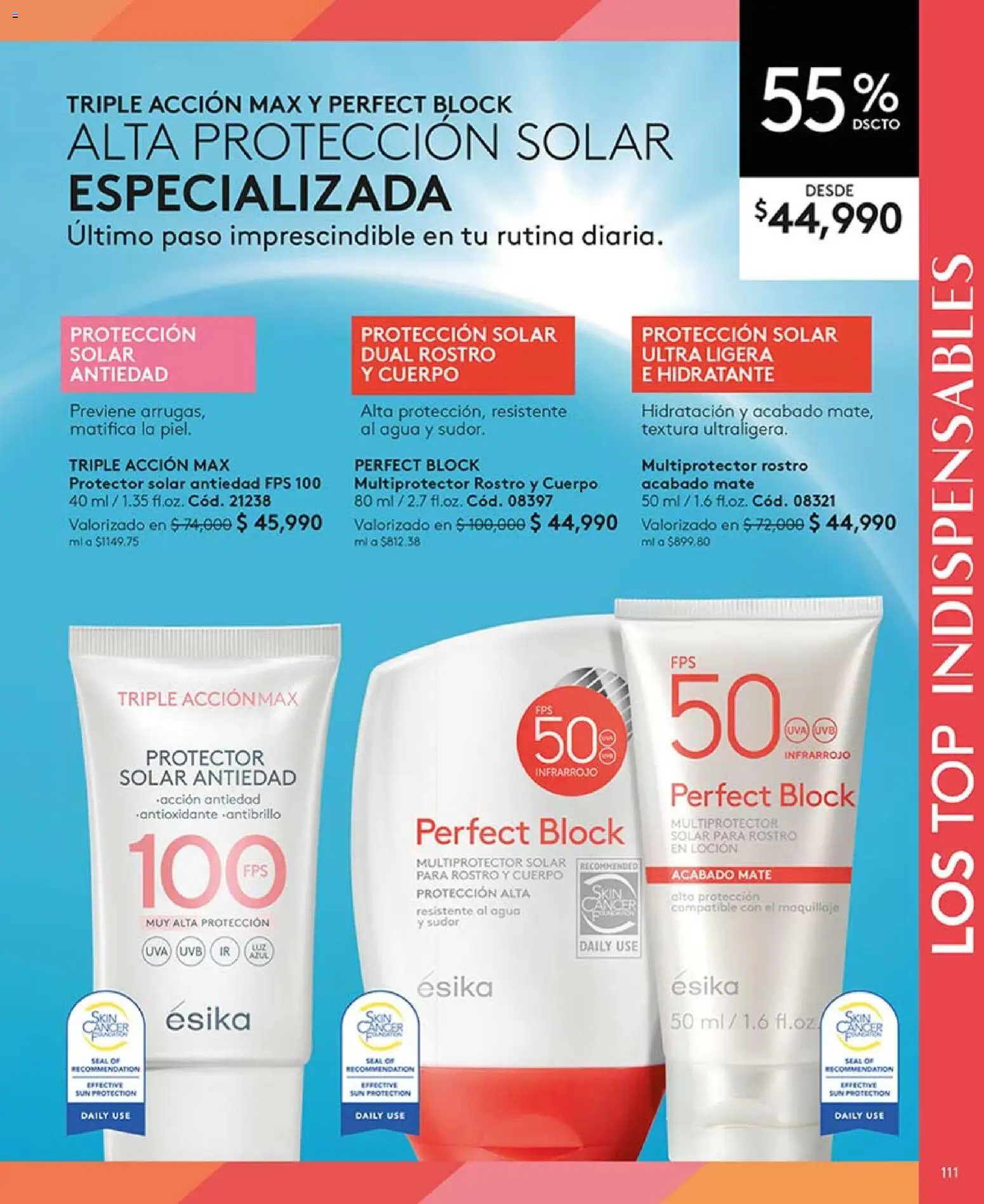 Ésika revista - valida desde el 13.03.2026 | Página: 111 | Productos: Agua, Loción, Maquillaje, Protector solar