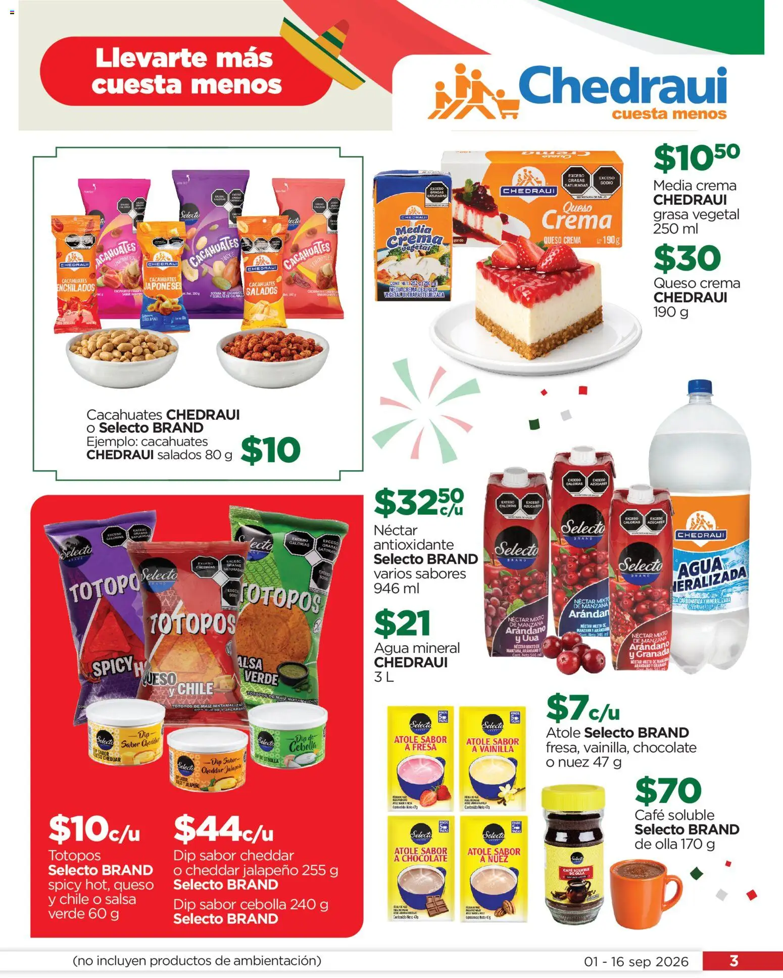 Nuevas ofertas de Chedraui válidas en toda la República Mexicana desde el 01/09/2026. ¡Encuentra las mejores ofertas en Chedraui folleto! | Página: 3