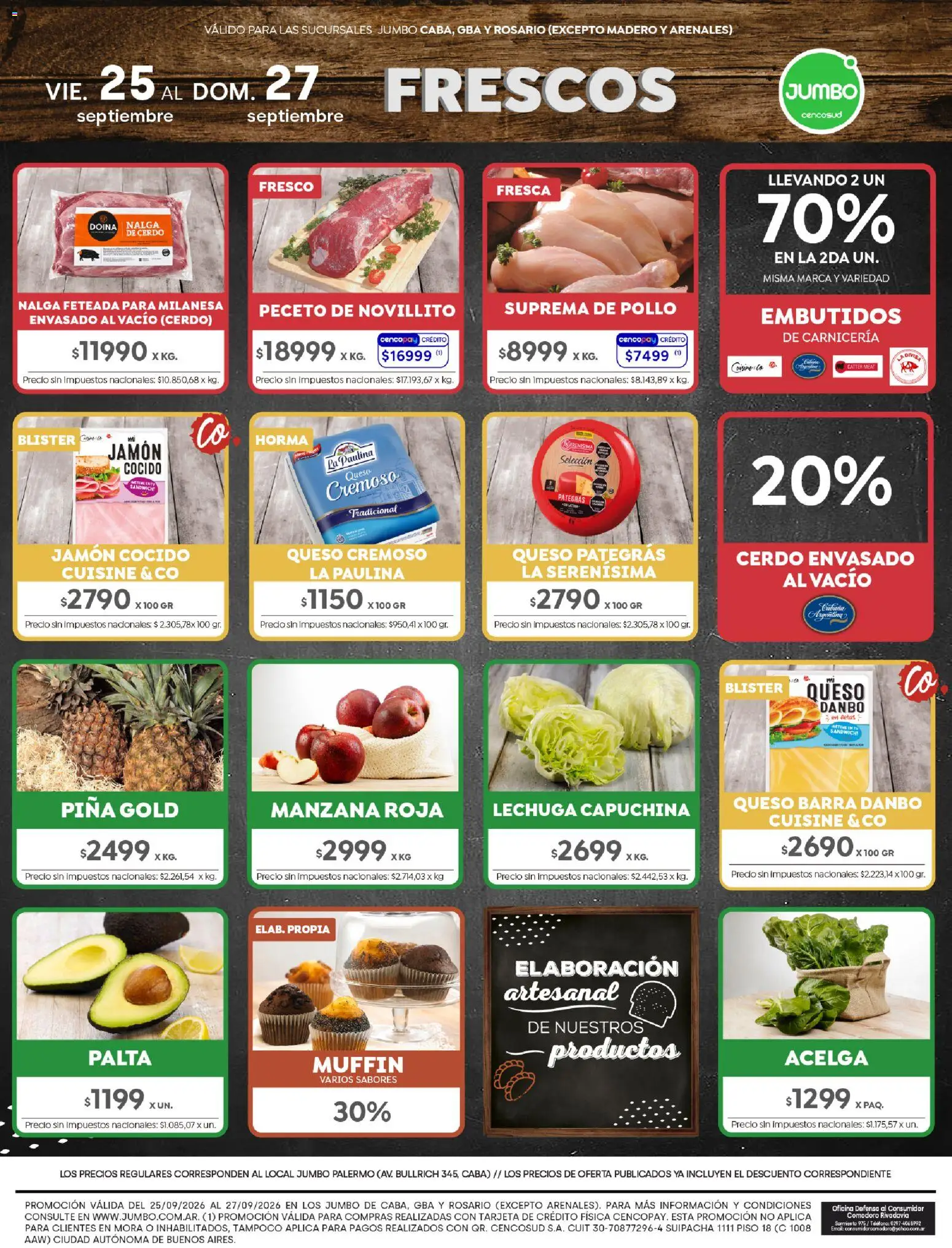 Jumbo - Ofertas | Bs As │ válido desde el 25/09/2026 | Página: 8 | Productos: Teléfono, Embutidos, Pollo, Lechuga