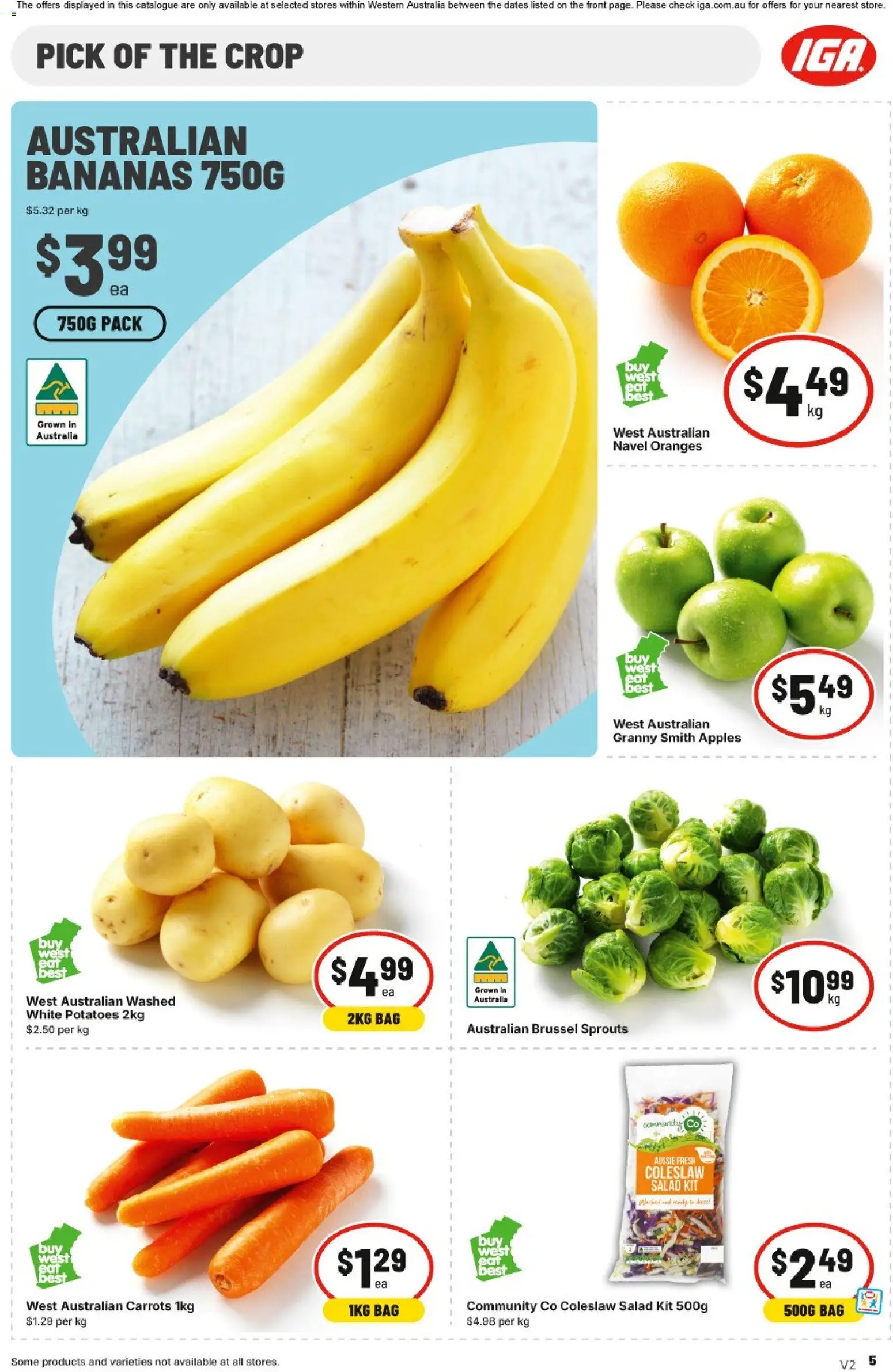 IGA catalogue - valid from 22/07/2026 | Page: 5 | Products: Oranges, Carrots, Salad, Potatoes