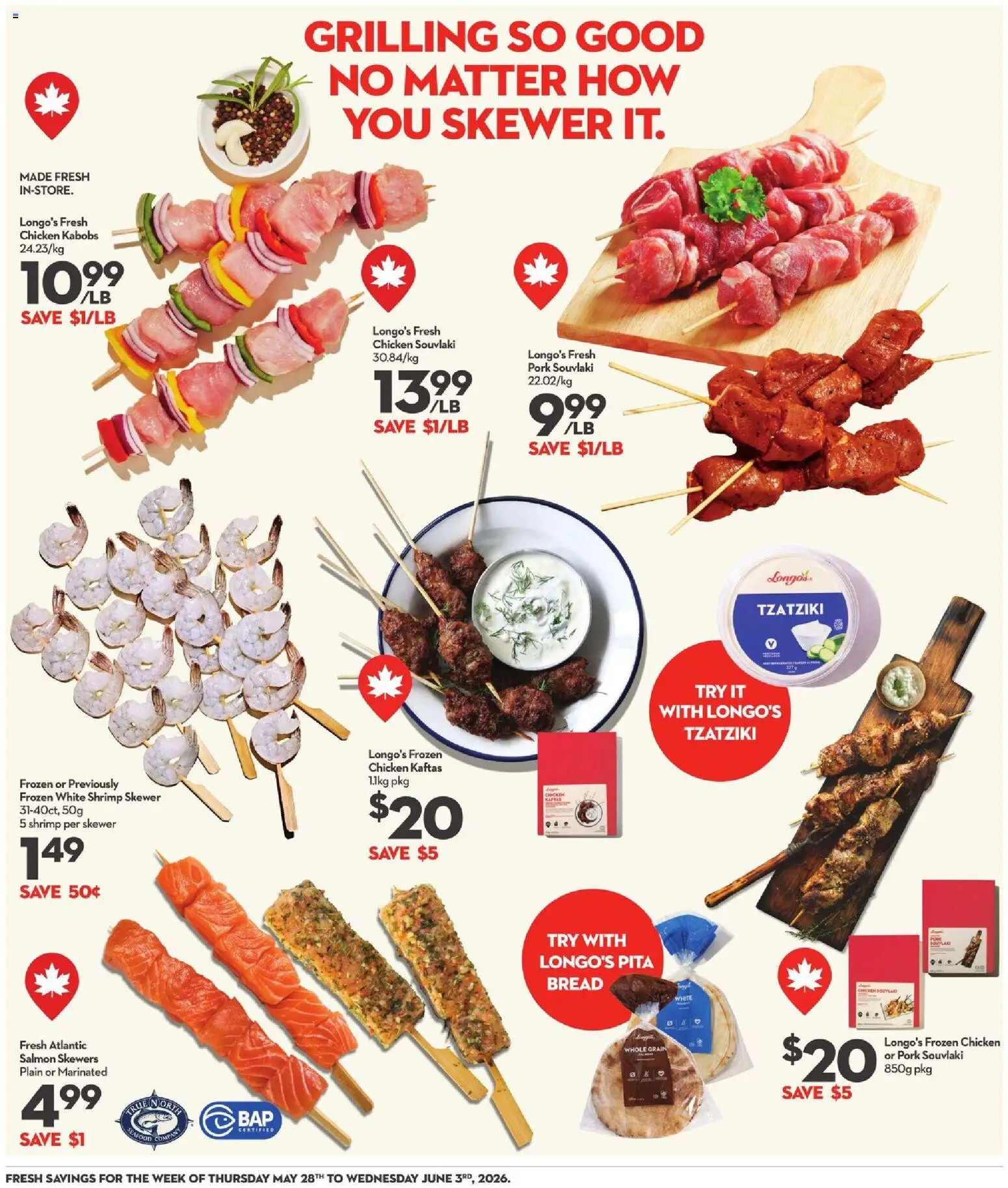 Longo's flyer valid from 28.05.2026 | Page: 14 | Products: Bread, Chicken, Pork