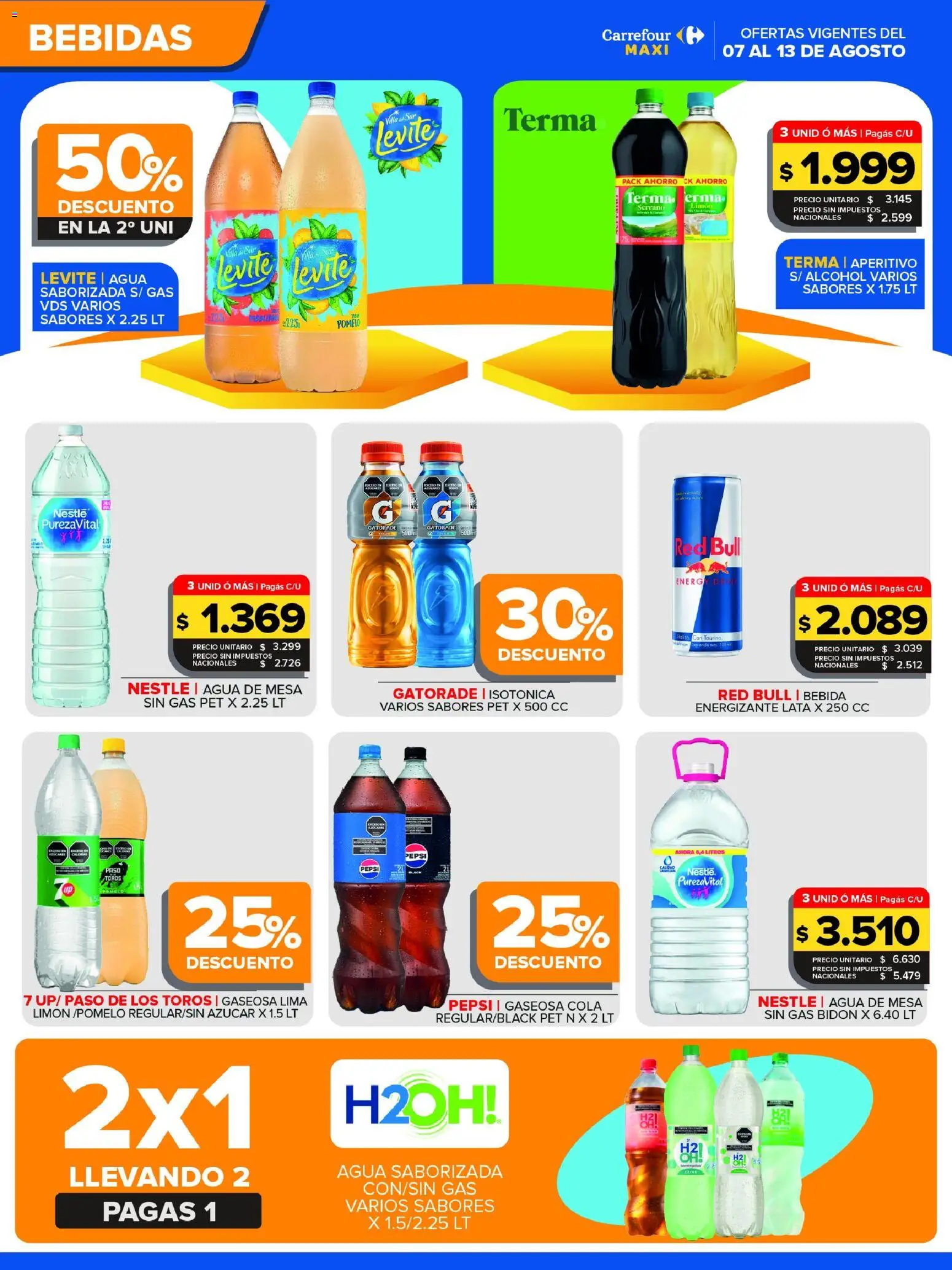 Carrefour Maxi catálogo │ válido desde el 07/08/2026 | Página: 2 | Productos: Mesa, Gaseosa, Limón, Agua saborizada