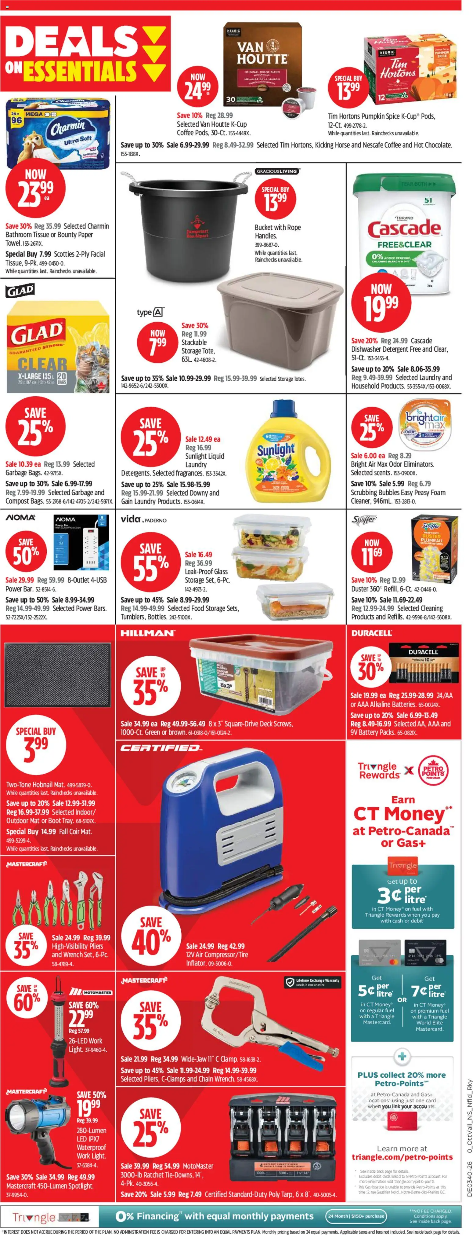 Canadian Tire flyer valid from Oct 1, 2026 | Page: 14 | Products: Dishwasher, Foam, Detergent, Battery