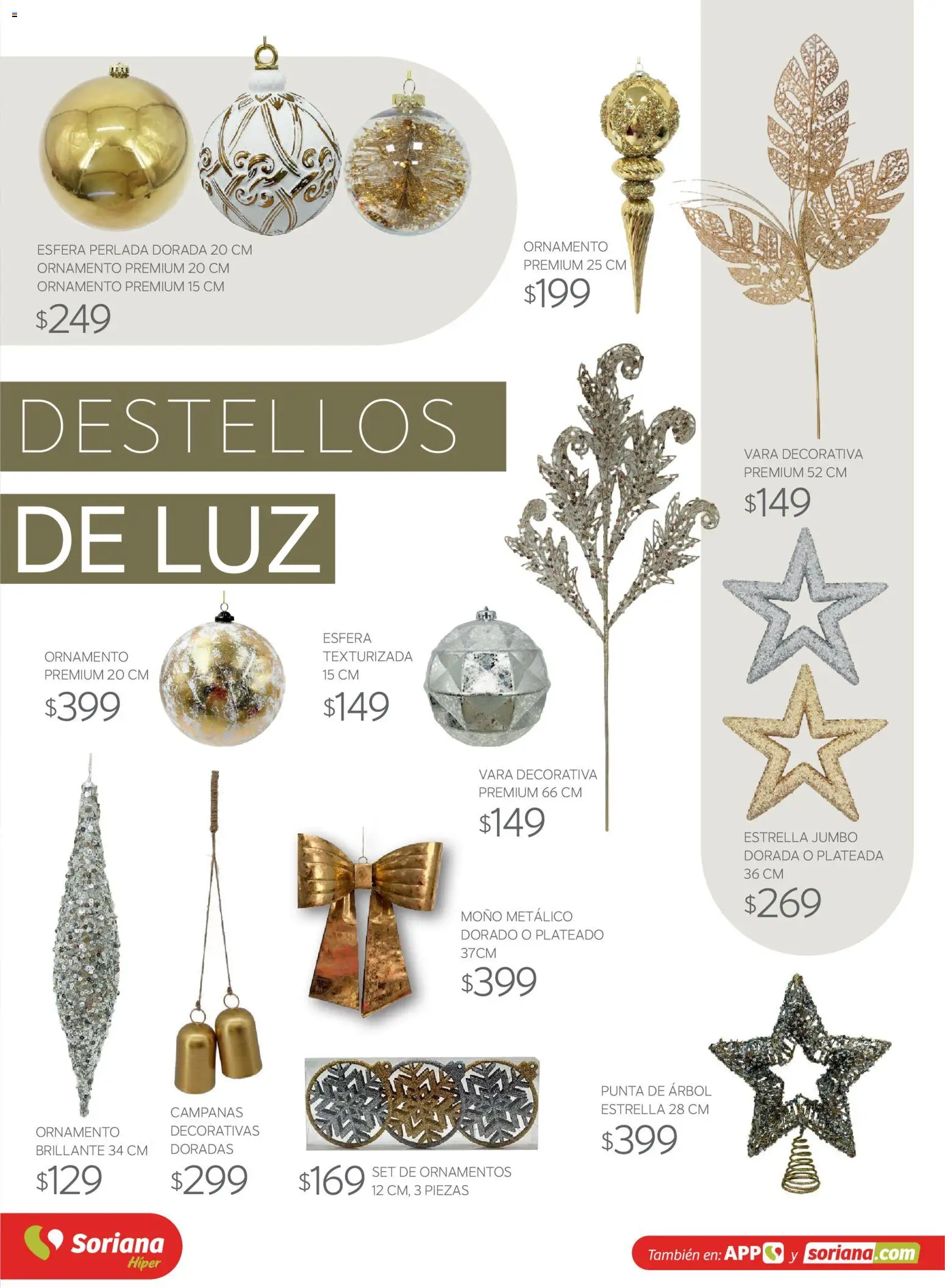 Nuevas ofertas de Soriana válidas en toda la República Mexicana desde el 30/09/2026. ¡Encuentra las mejores ofertas en Soriana Híper - Decoracion Navideña! | Página: 15 | Productos: Moño