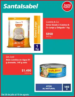 Santa Isabel Ofertas válido desde el 27.07.2026 | Página: 2 | Productos: Atún, Agua, Peso, Arroz