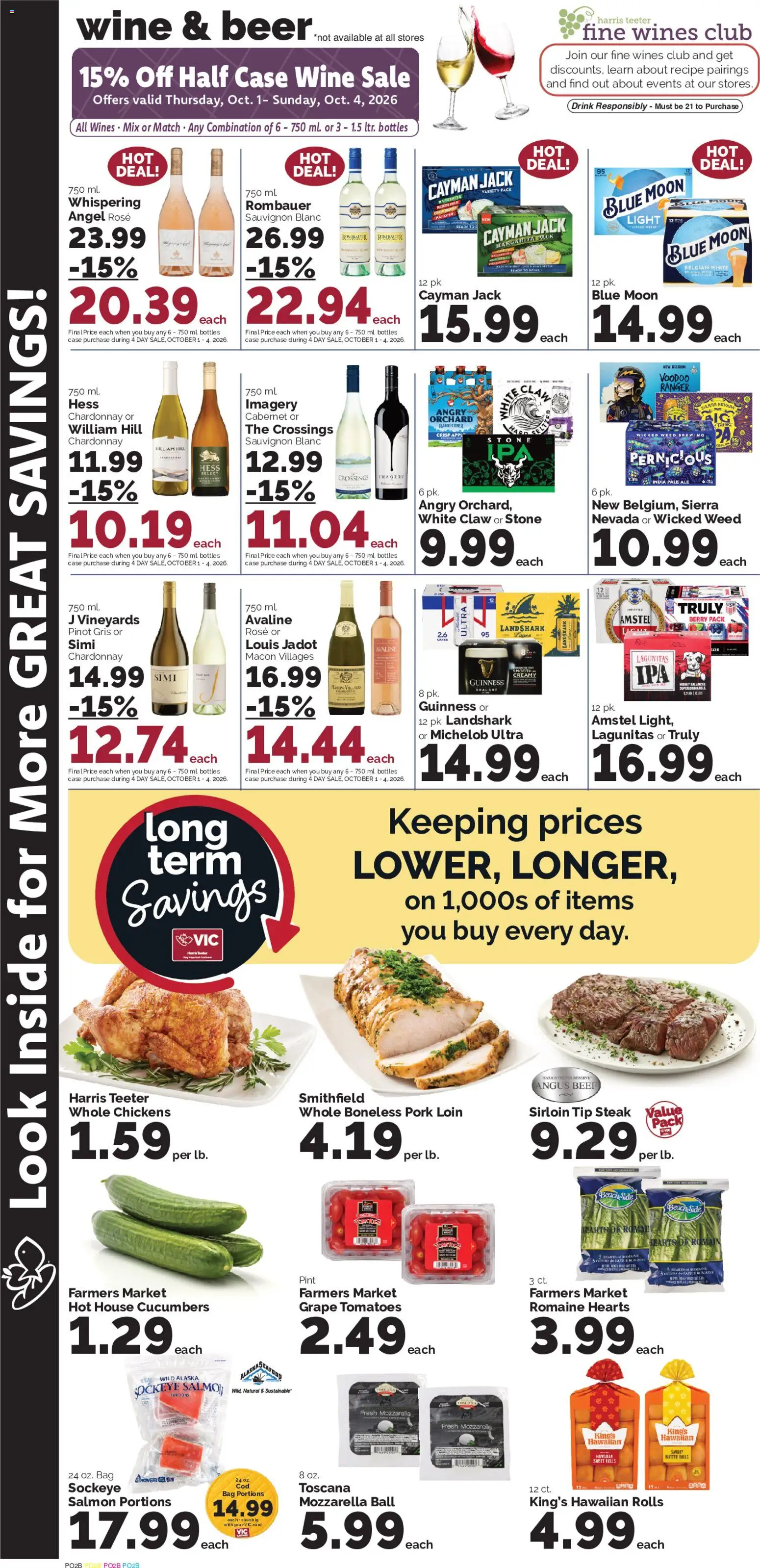 Harris Teeter Weekly Ad - valid from 09/30/2026 | Page: 9 | Products: Chickens, Wine, Pork, Beef
