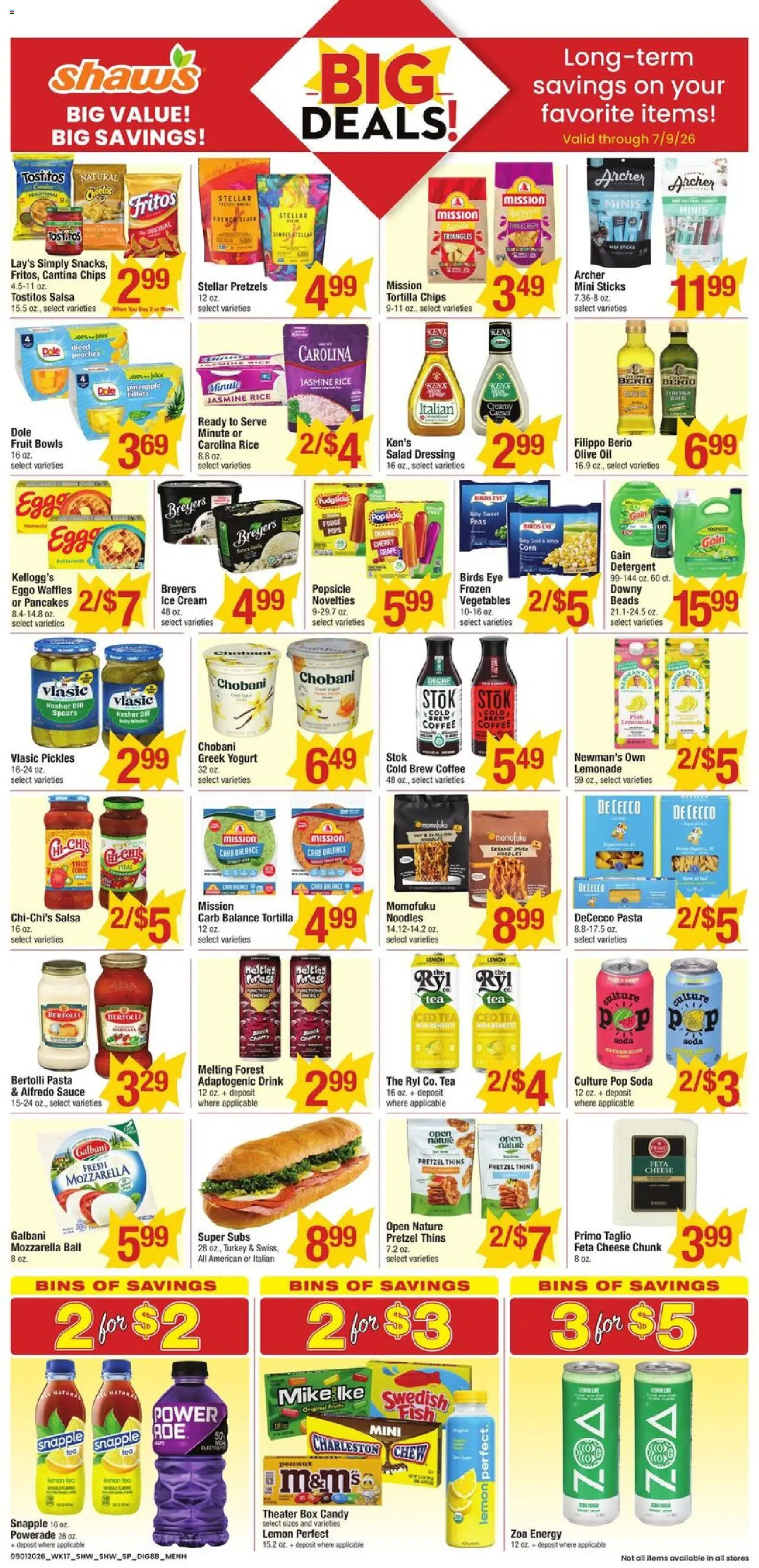 Shaw's Weekly Ad - NH - valid from 01.05.2026 | Page: 9 | Products: Pasta, Ice cream, Salad, Sauce
