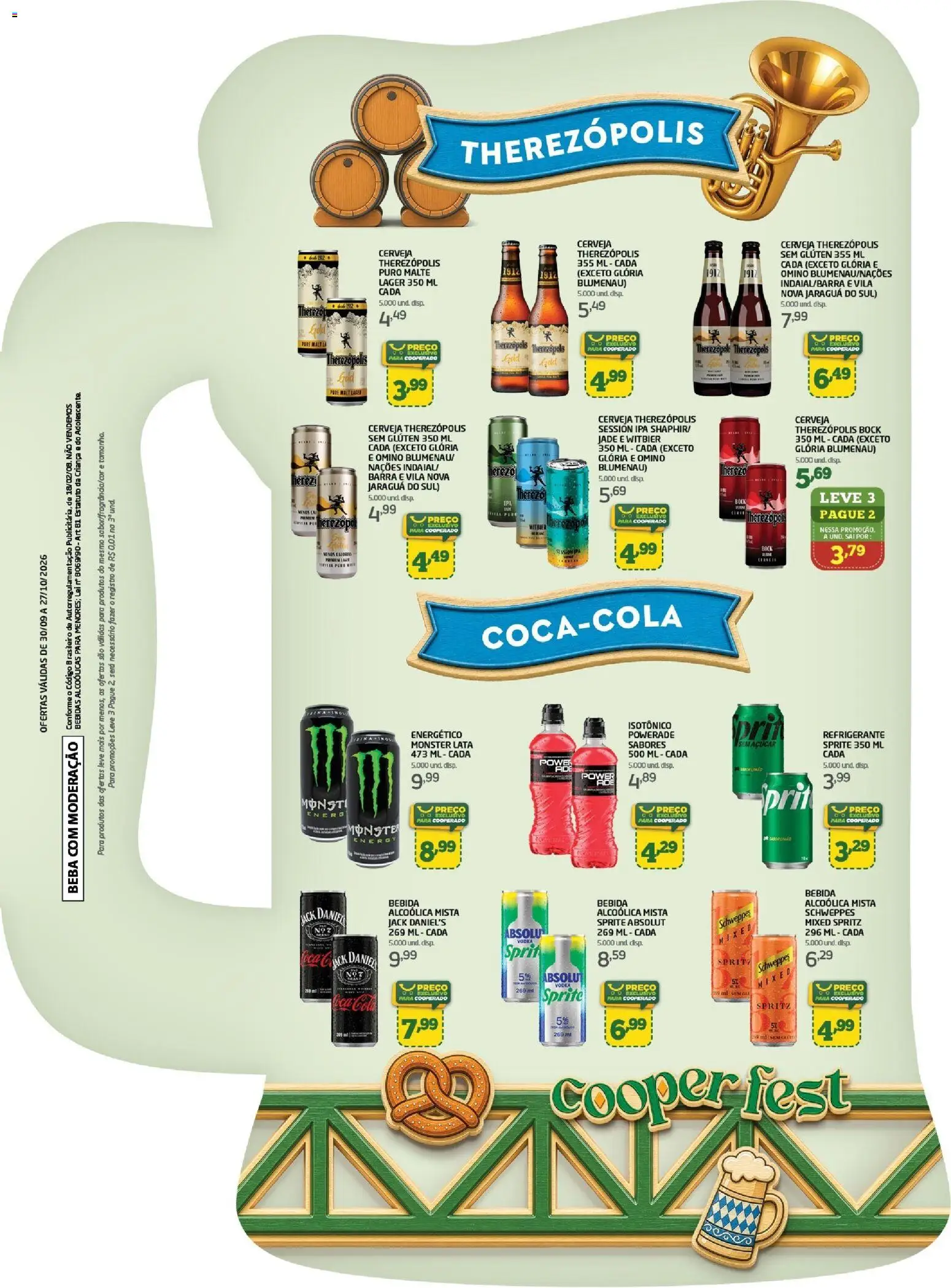 Cooper Folheto - válido de 30/09/2026 | Página: 5 | Produtos: Bebidas, Vodka, Refrigerante, Isotônico