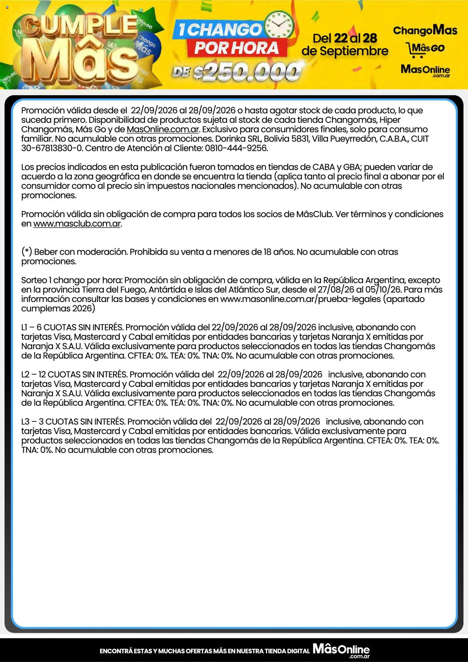 Changomas Ofertas │ válido desde el 22/09/2026 | Página: 17