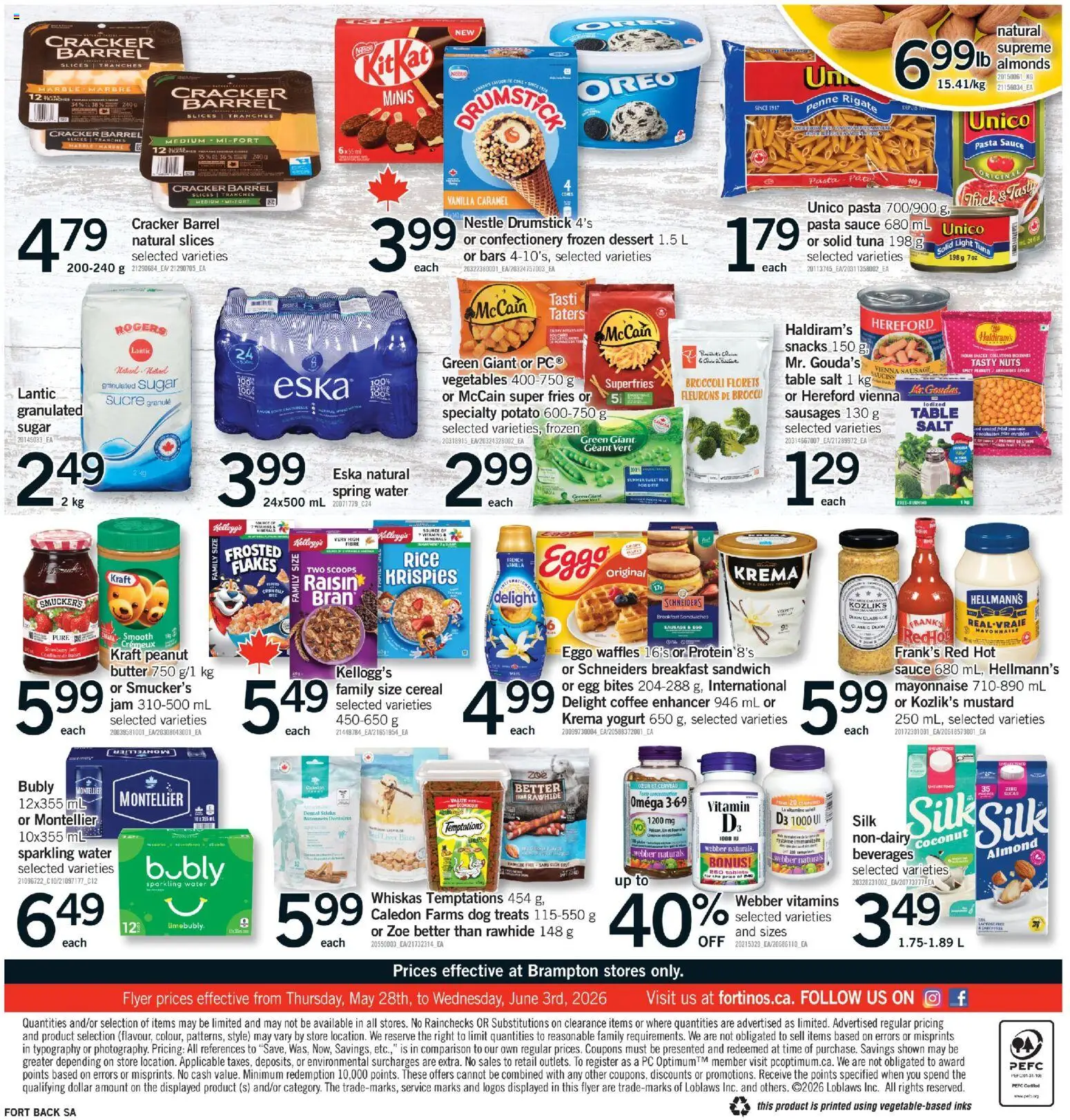 Fortinos flyer valid from 28.05.2026 | Page: 2 | Products: Pasta, Flakes, Butter, Yogurt
