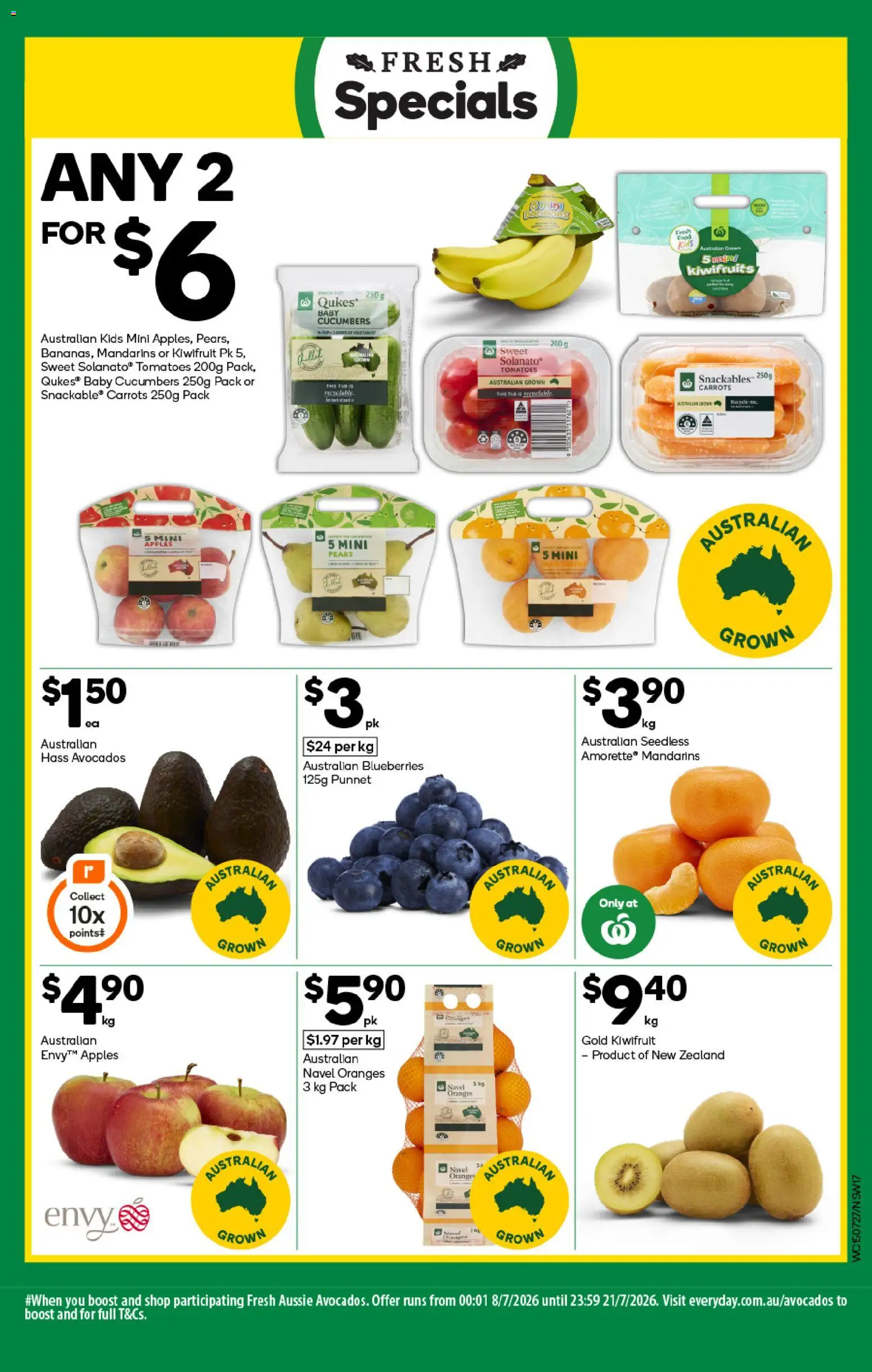 Woolworths catalogue - valid from 15/07/2026 | Page: 17 | Products: Oranges, Tomatoes, Kiwifruit, Blueberries