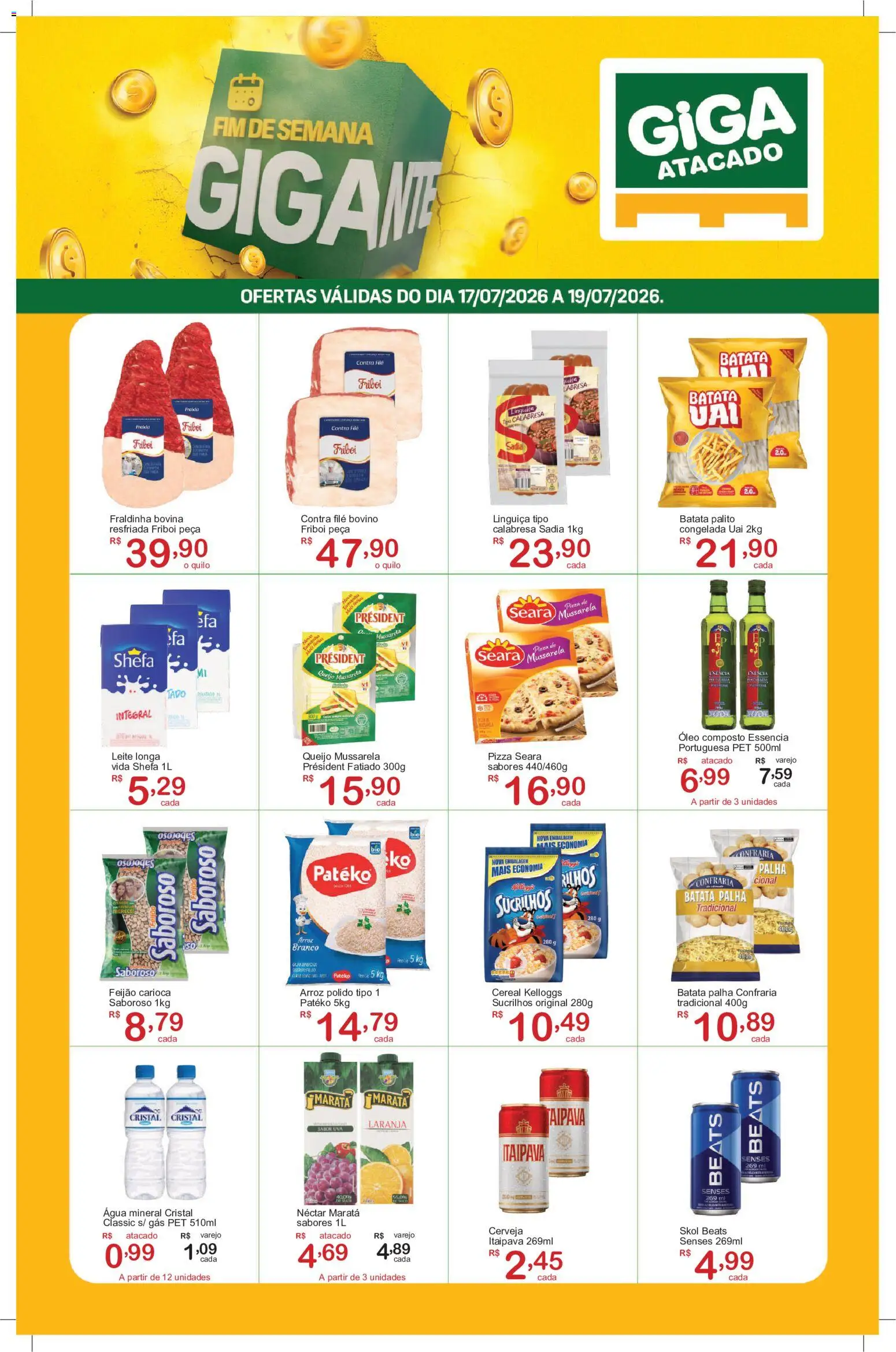 GIGA Atacado Folheto - válido de 17/07/2026 | Página: 1 | Produtos: Queijo, Óleo, Pizza, Arroz