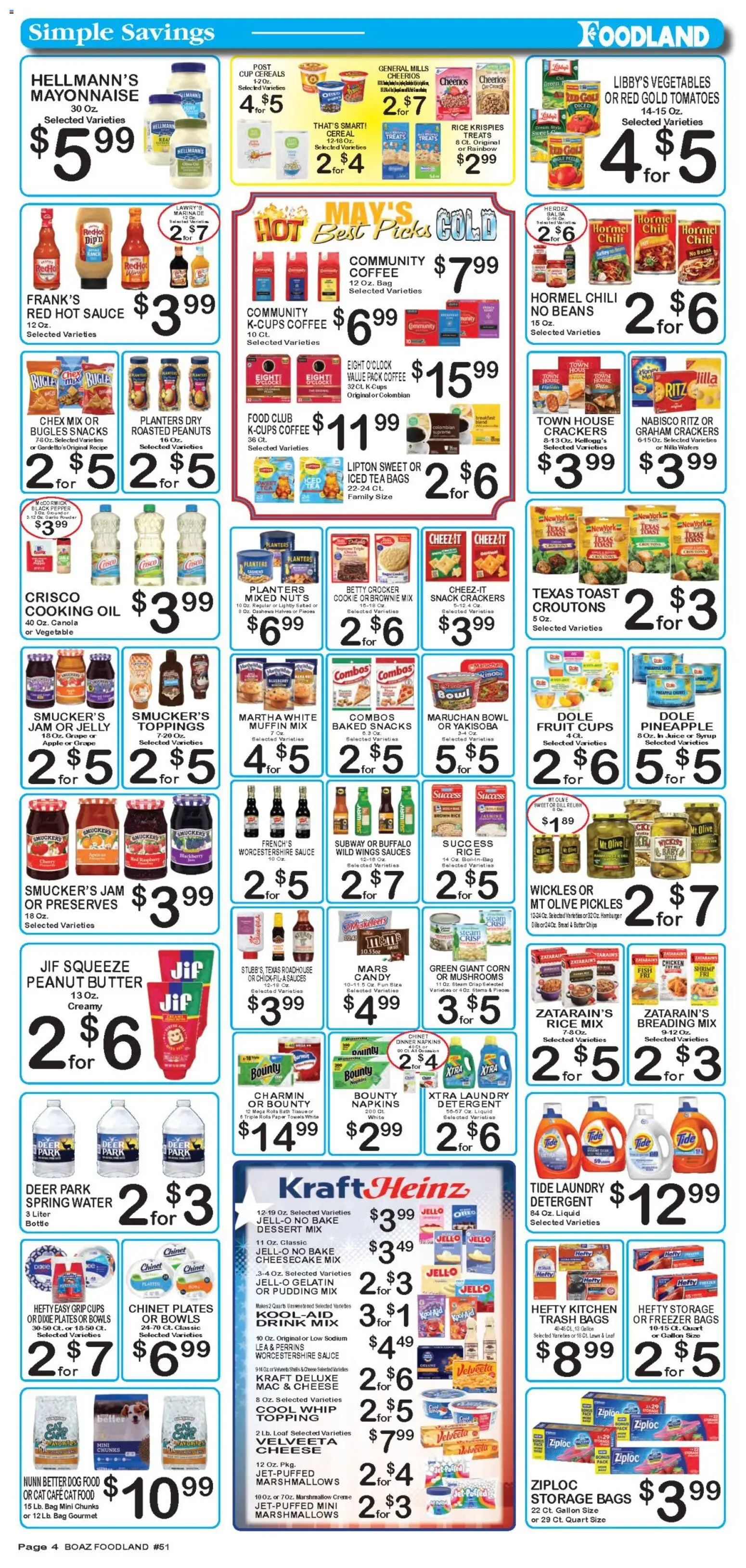 Foodland Weekly Ad - valid from 19.05.2026 | Page: 4 | Products: Bath, Powder, Tomatoes, Detergent