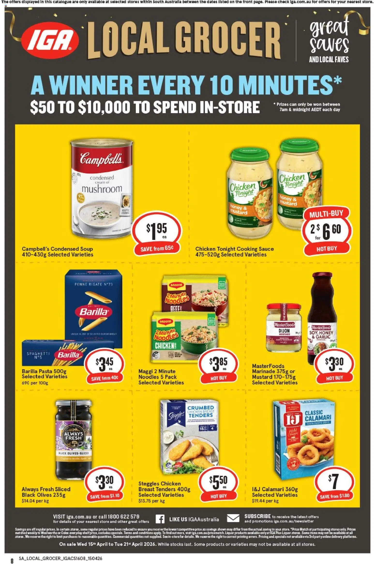 IGA catalogue - valid from 15.04.2026 | Page: 8 | Products: Cream, Pudding, Fruits, Fridge