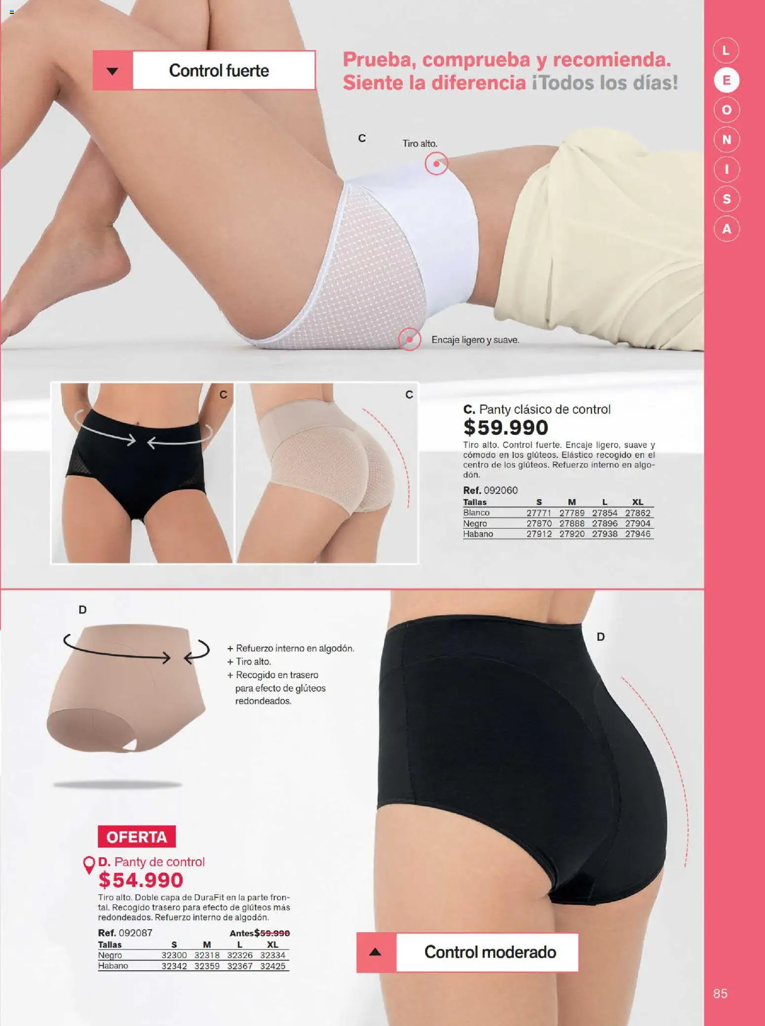 Leonisa revista - valida desde el 15/07/2026 | Página: 85 | Productos: Algodón
