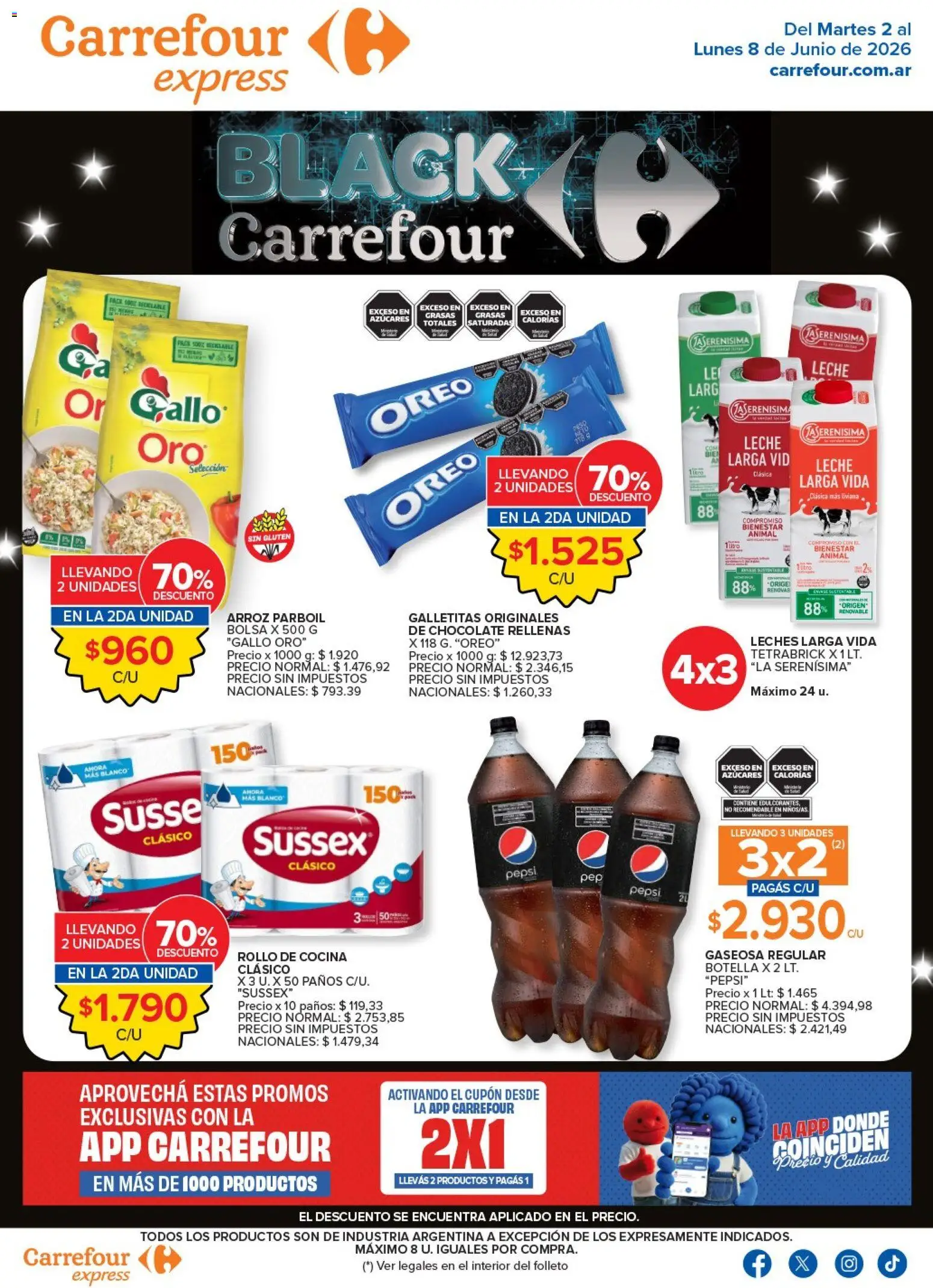 Carrefour - Carrefour Express │ válido desde el 02.06.2026 | Página: 1 | Productos: Bolsa, Botella, Gaseosa, Arroz