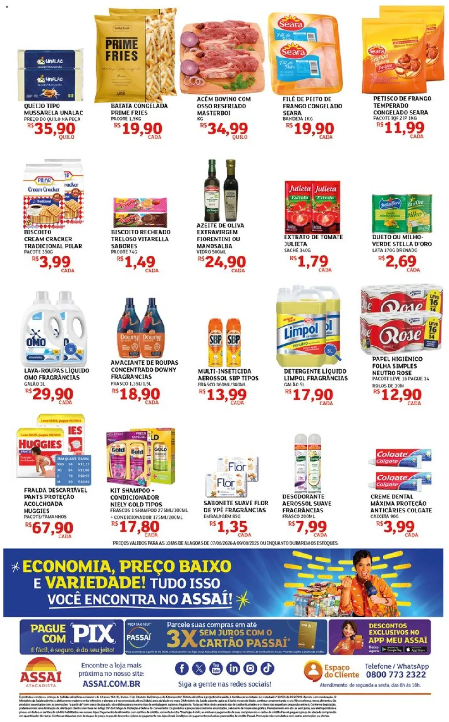 Assaí Atacadista Folheto - válido de 07/08/2026 | Página: 2 | Produtos: Sabonete, Creme dental, Azeite, Mussarela