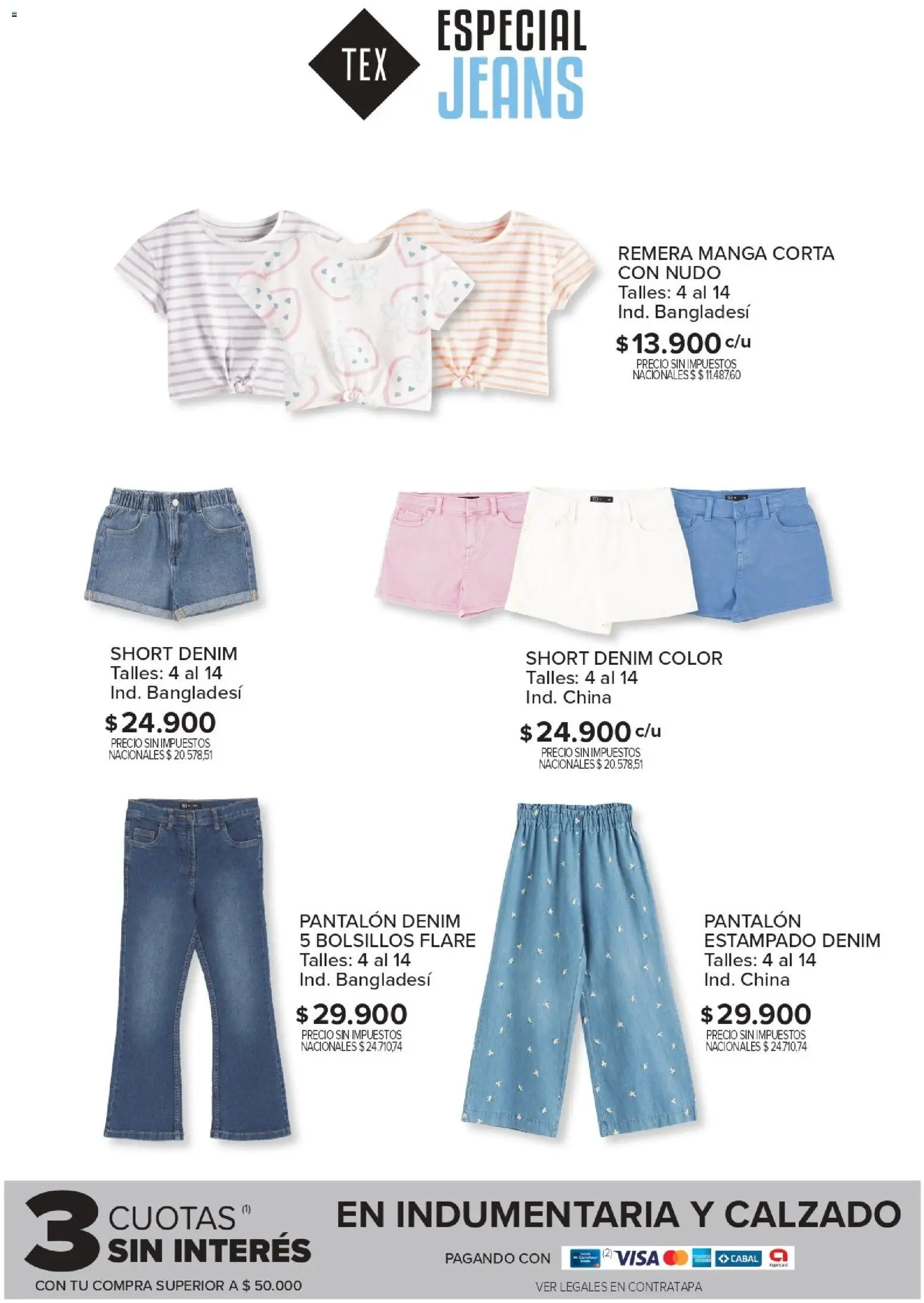 Carrefour - Tex | Especial Jeans │ válido desde el 04/09/2026 | Página: 8 | Productos: Manga, Remera, Short