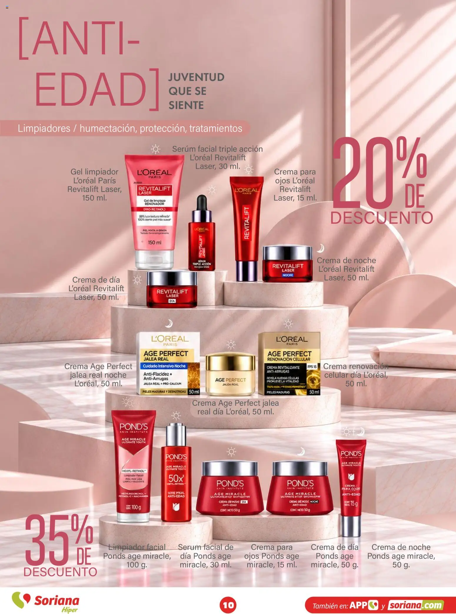 Nuevas ofertas de Soriana válidas en toda la República Mexicana desde el 30/09/2026. ¡Encuentra las mejores ofertas en Soriana Híper - Modo #Glowing! | Página: 10 | Productos: Serum, Crema, Limpiador, Limpiador facial