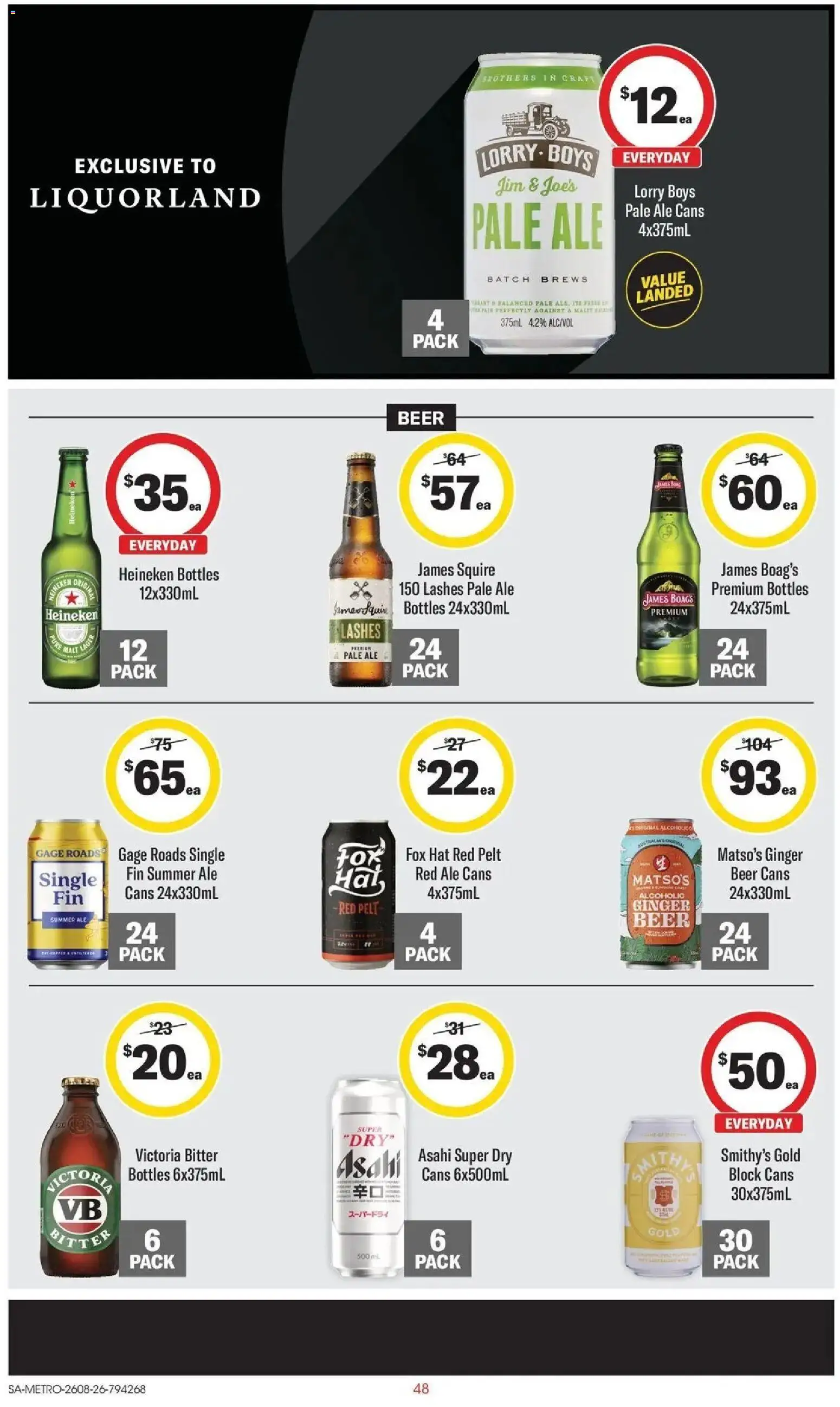 ﻿Coles catalogue valid from 26/08/2026 > Online Australia | Page: 48 | Products: Heineken, Ginger, Beer, Hat