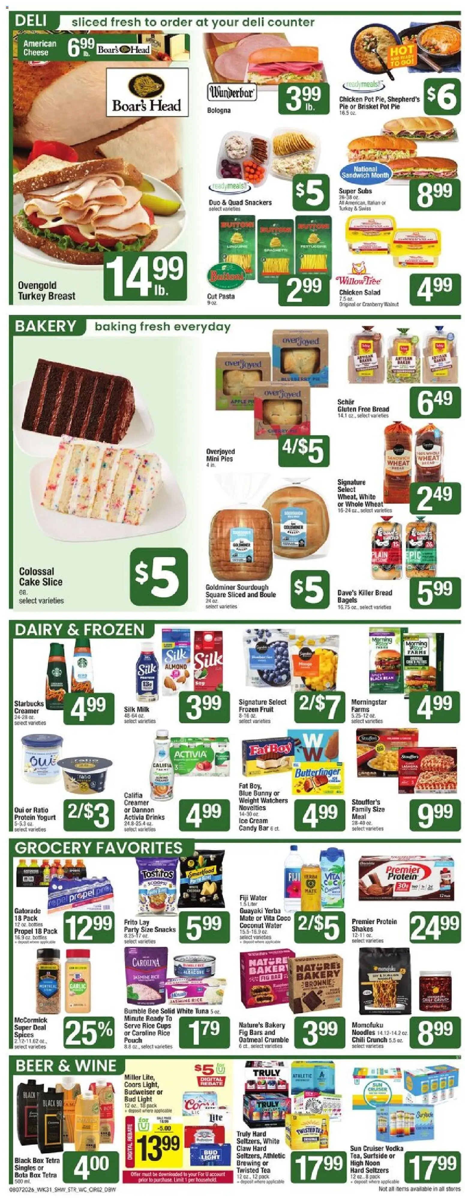 Star Market Weekly Ad - valid from 08/07/2026 | Page: 2 | Products: Bread, Cream, Ice cream, Water